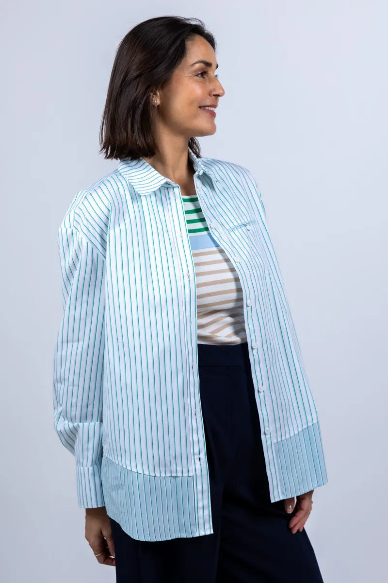 MARCCAIN SPORT Shirt met strepen - Flessegroen