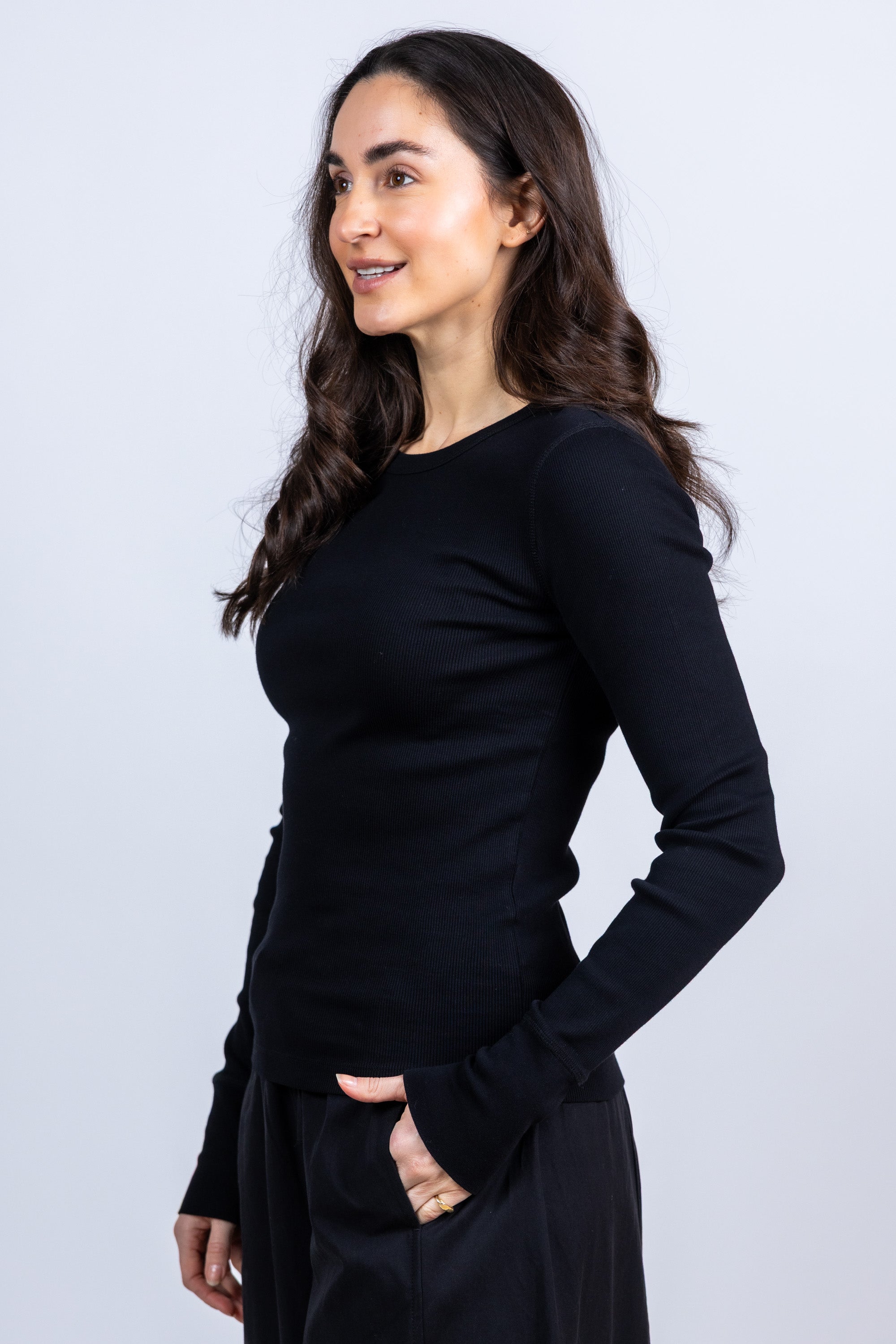 T-shirt met lange mouwen - Zwart