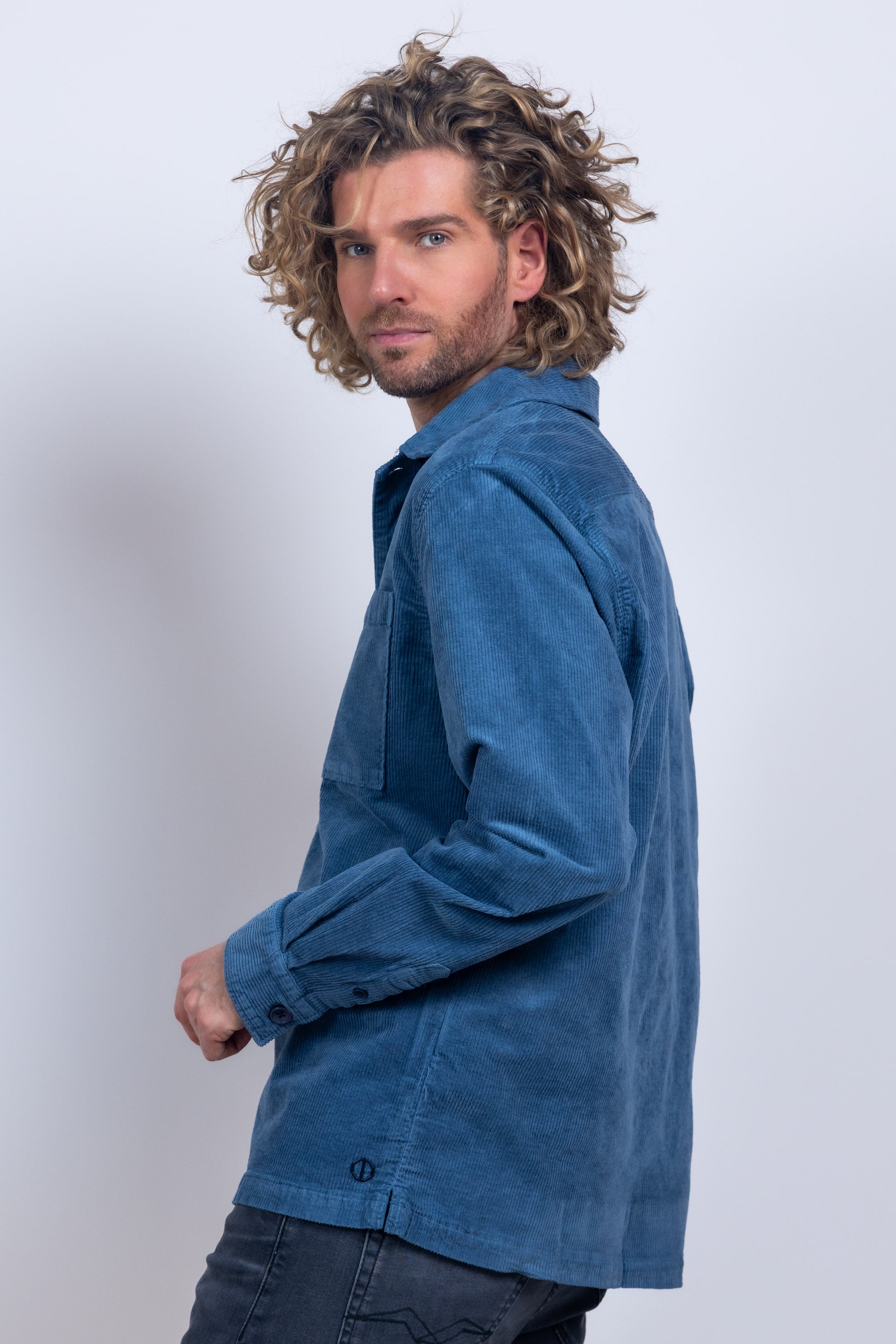 Shirt met knopen - French blue