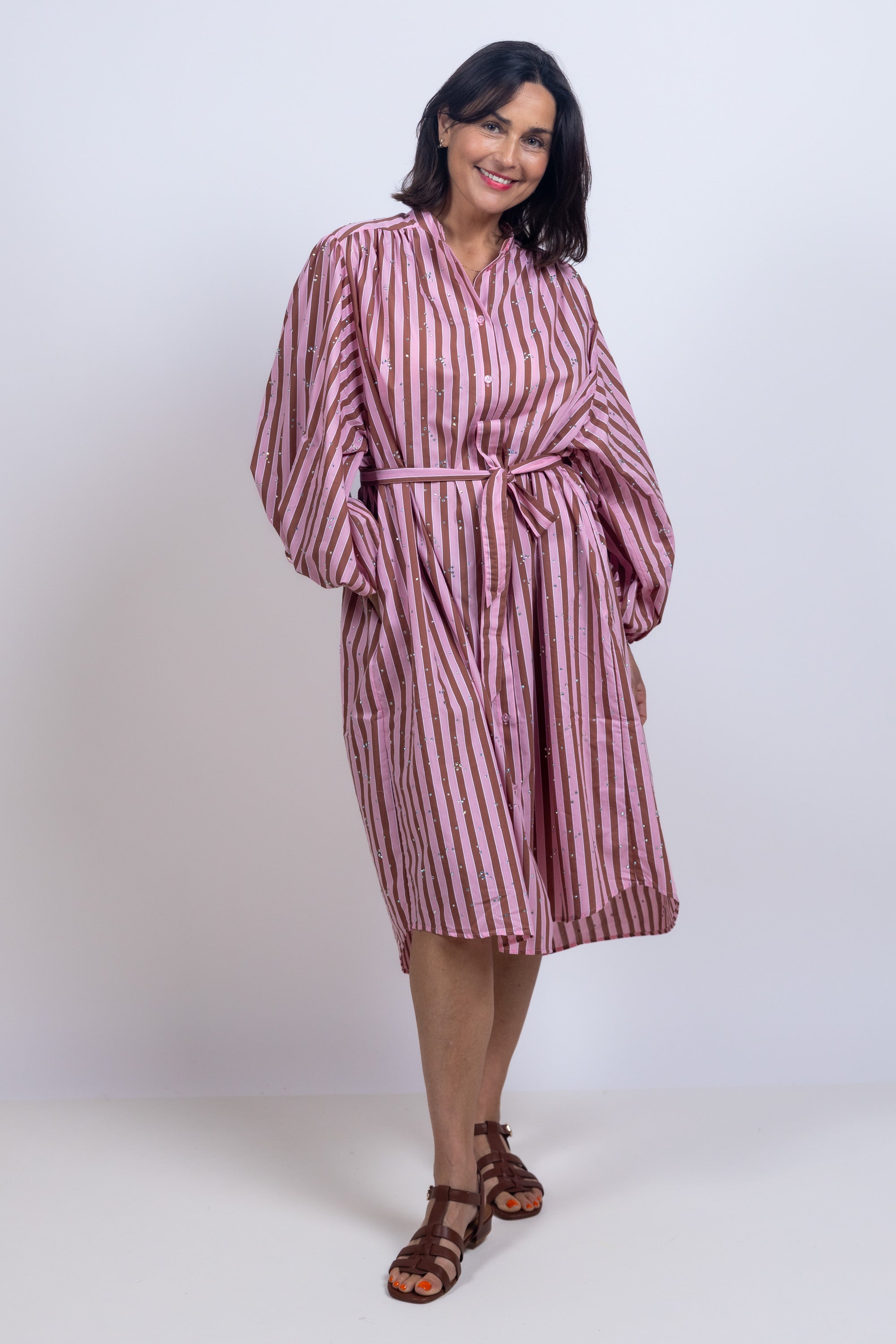 Jurk met strepen - Roze