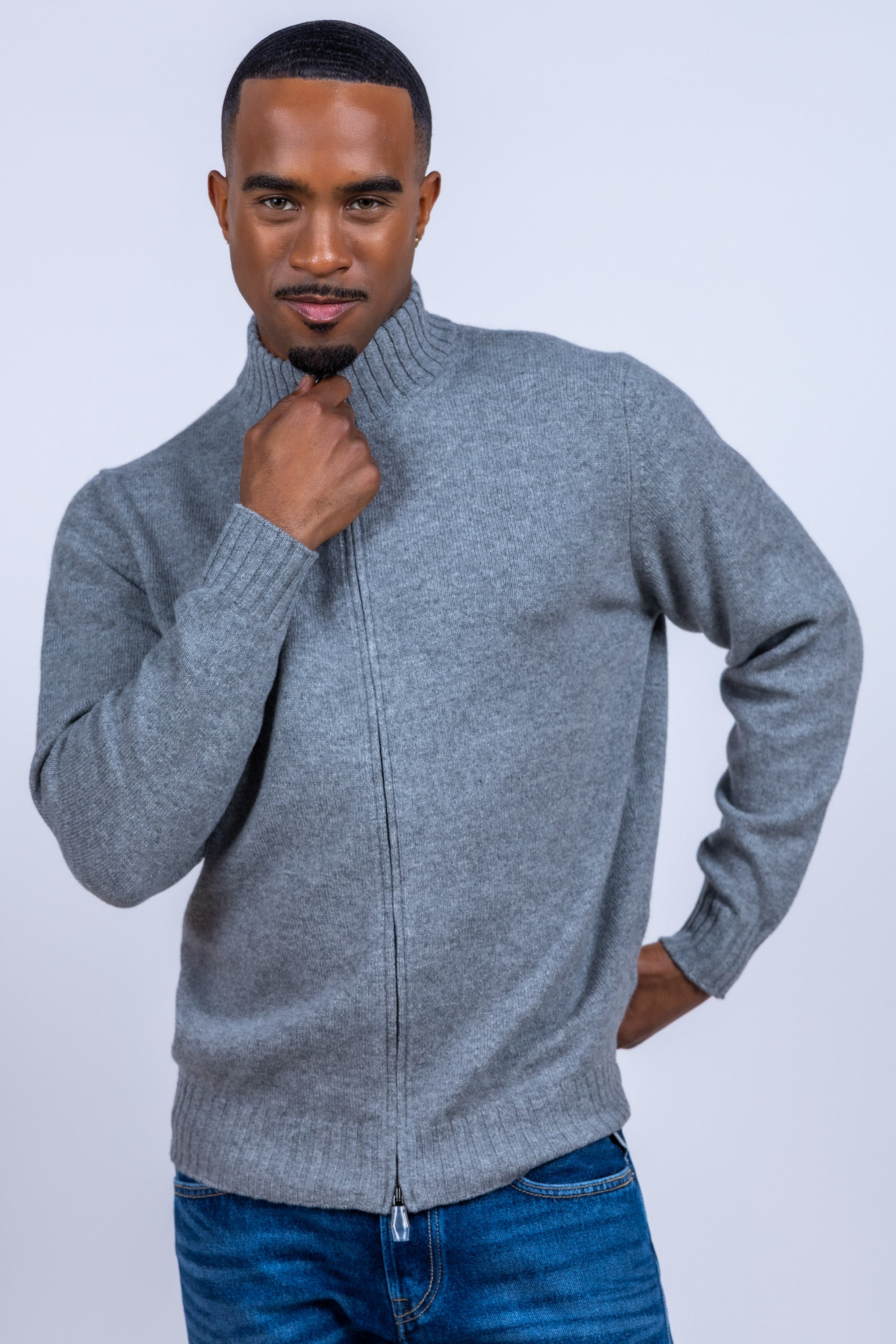 Vest met rits - Donkergrijs