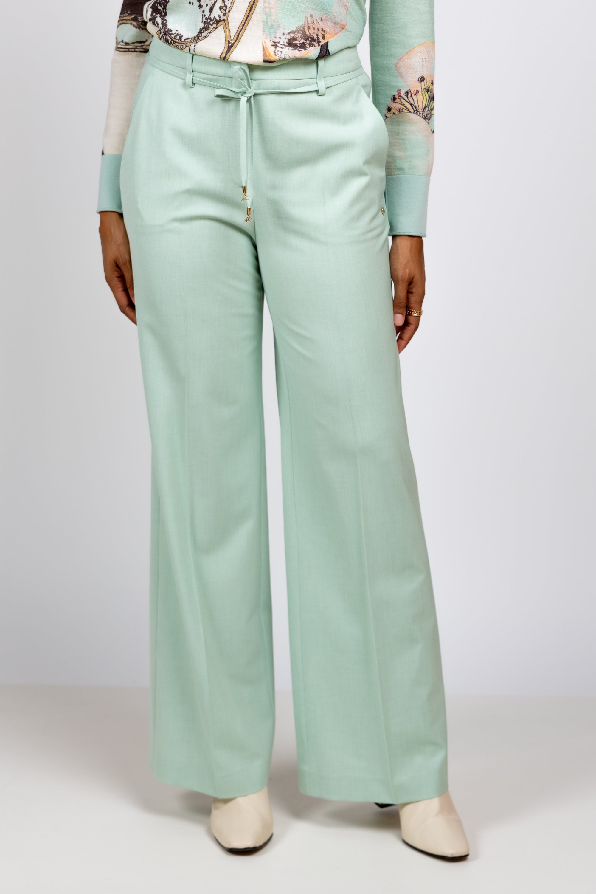 Pantalon met koord - Mint