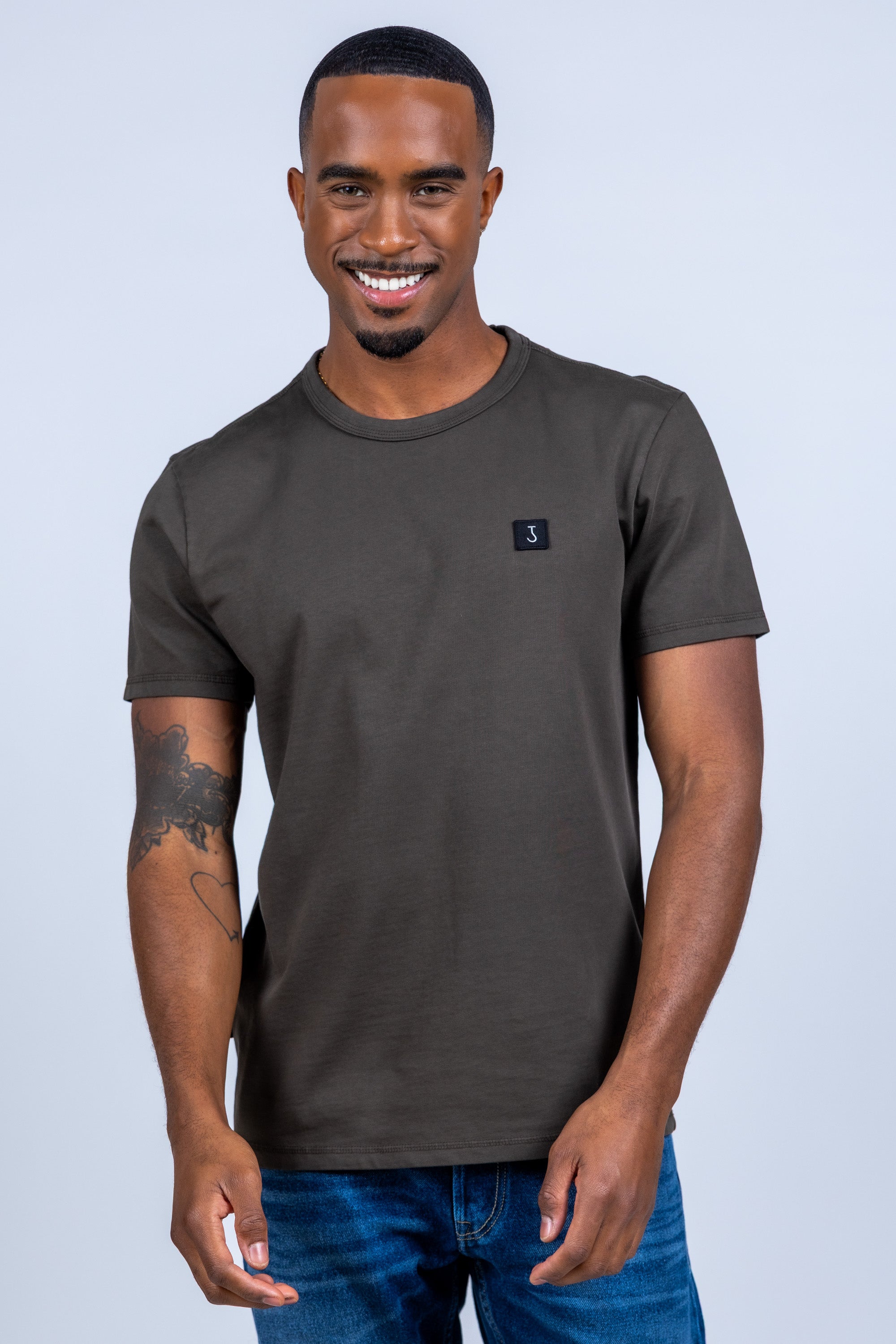 T-shirt met logo - Bronsbruin