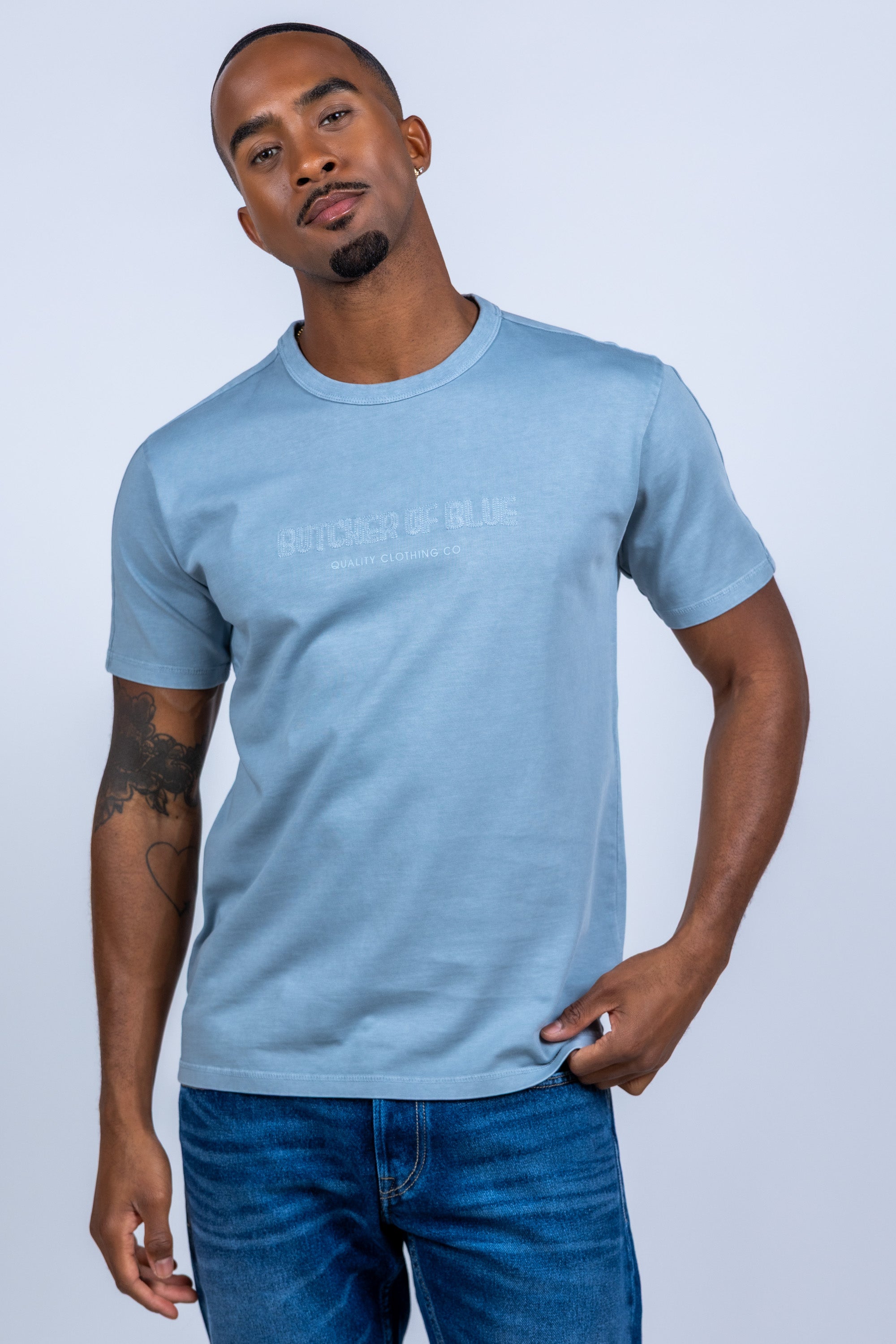 T-shirt met tekst - Bleu