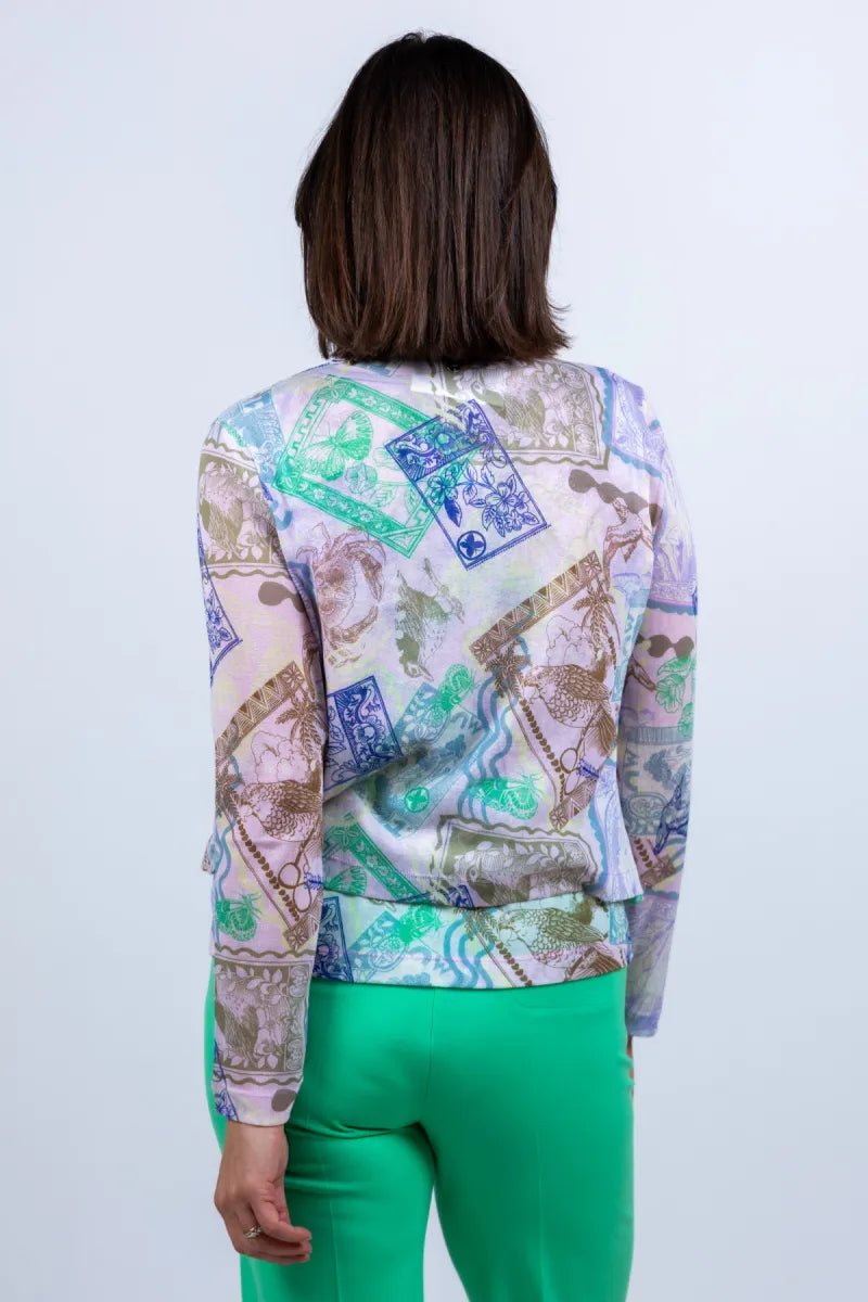 MARCCAIN COLLECTIE MARCCAIN COLLECTIE AC.39.08 M16 MARCCAIN COLLECTIE AC.39.08 M16 Vest met print - Roze