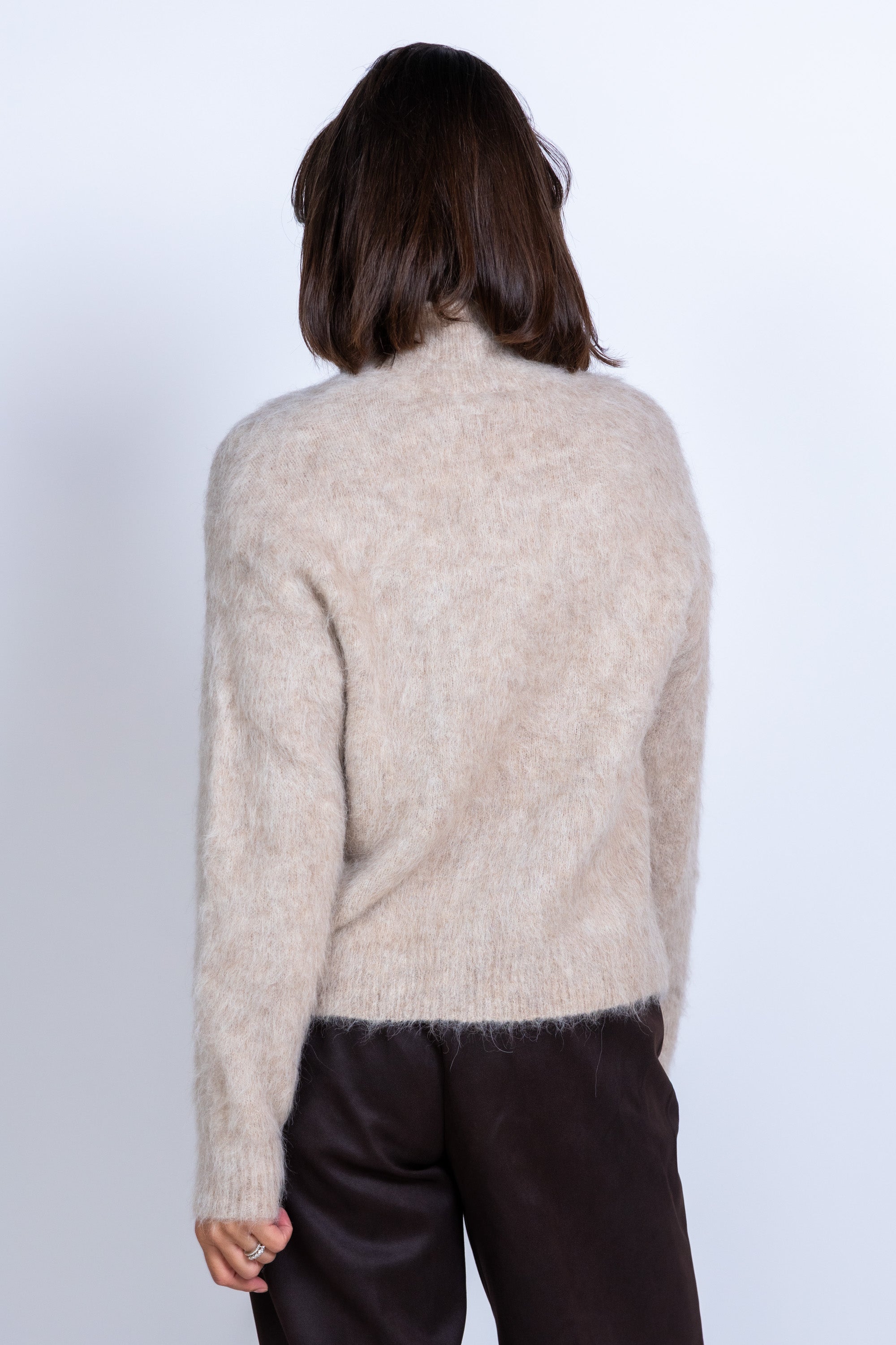 Trui met col - Licht taupe