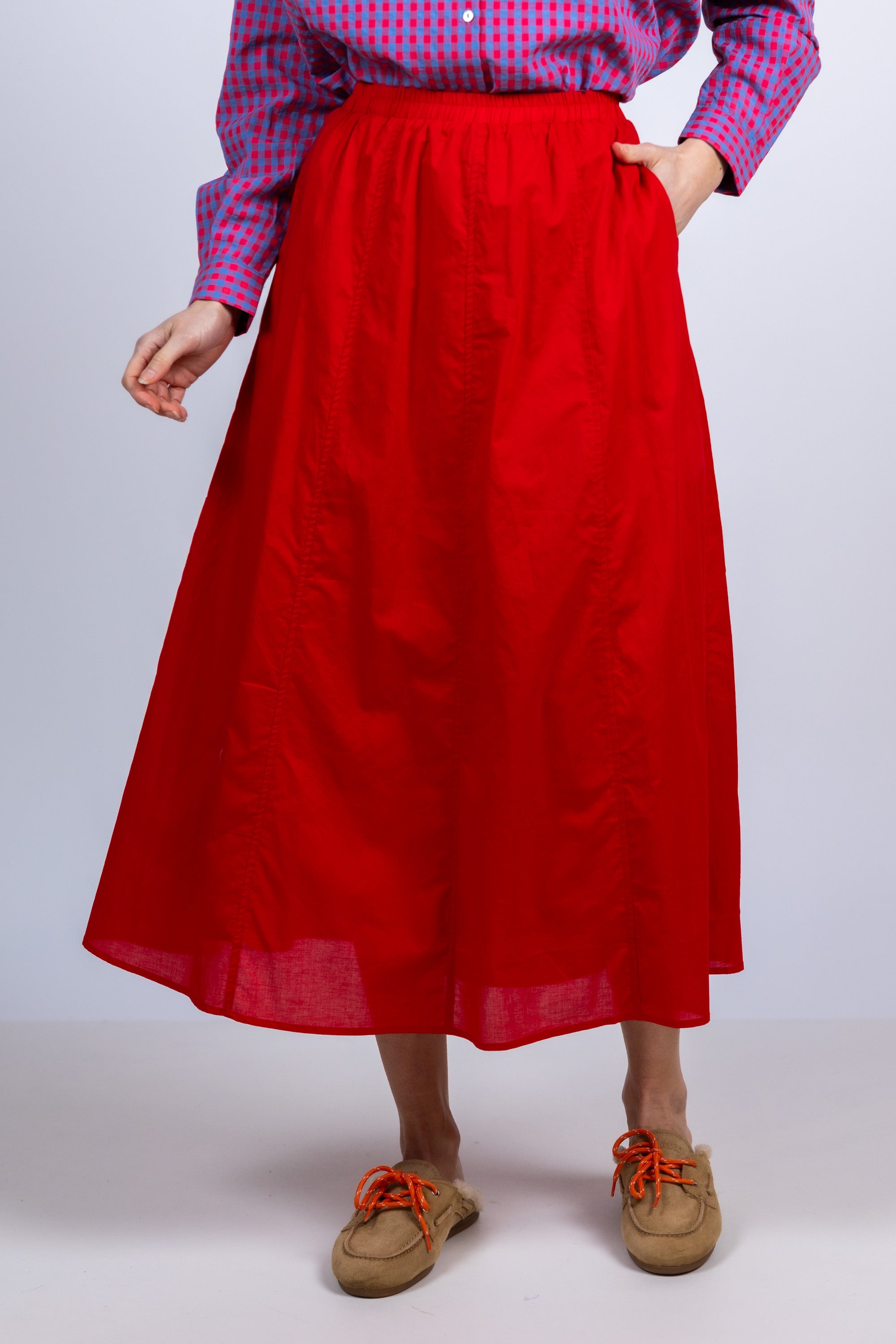 Rok met elastische taille - Rood
