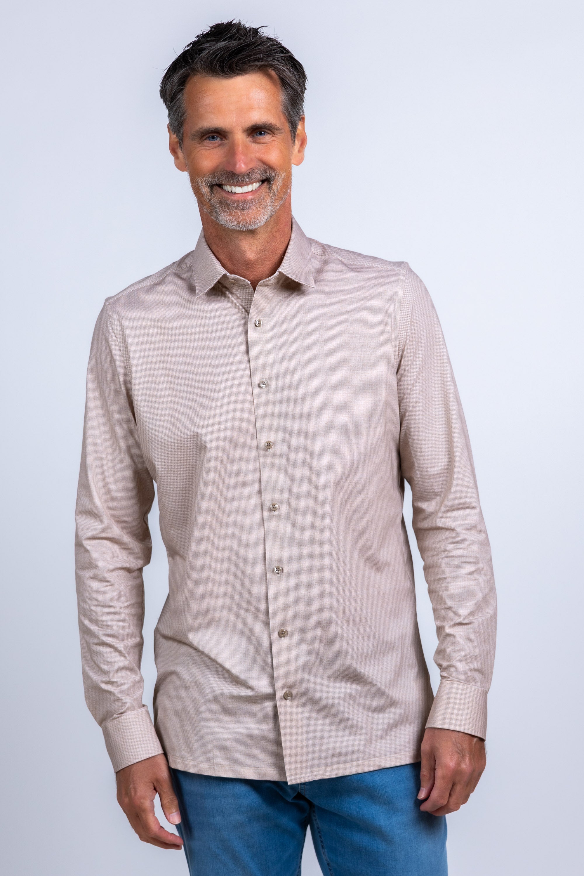 Overhemd met knopen - Camel