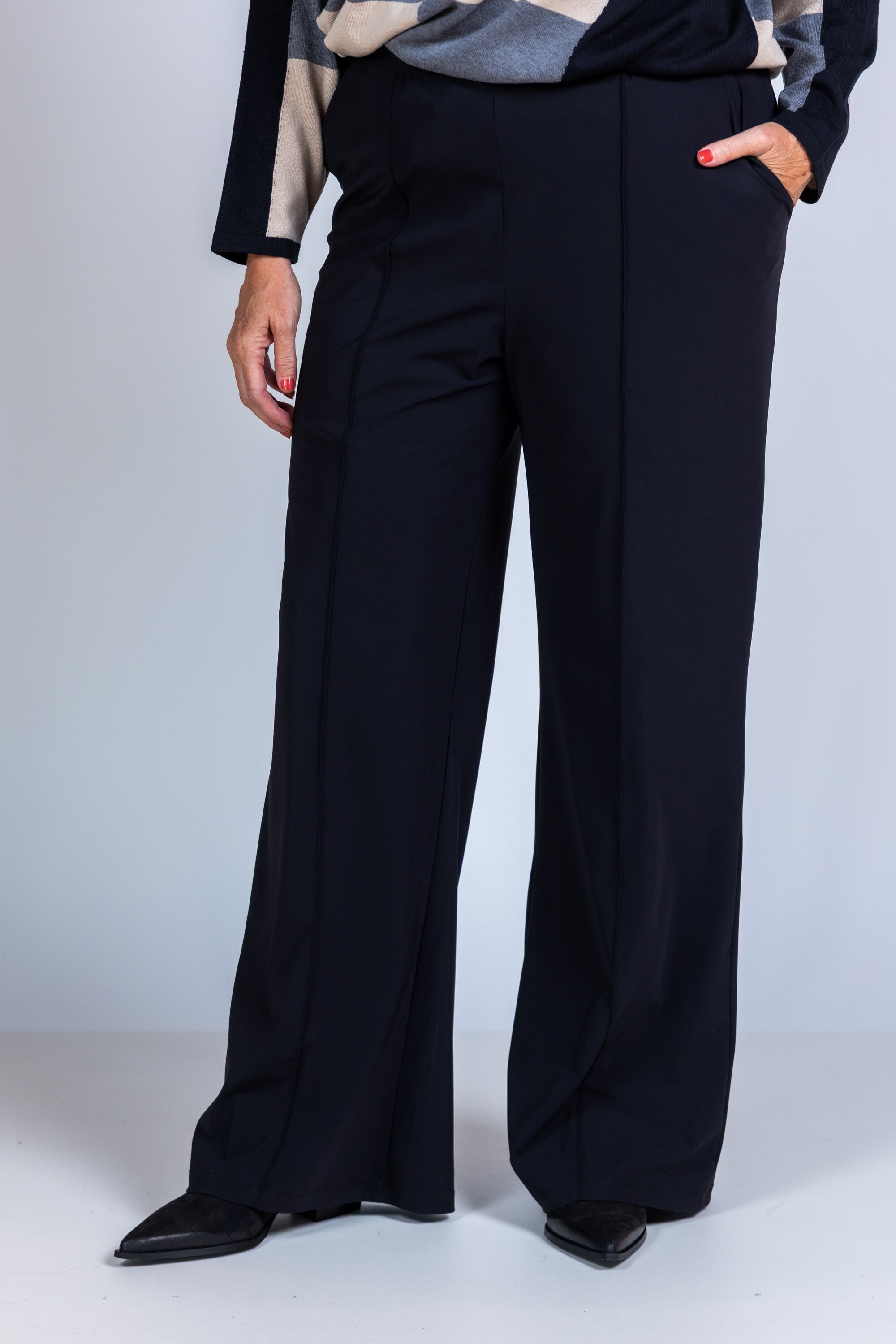 Broek met wijde pijpen - Zwart