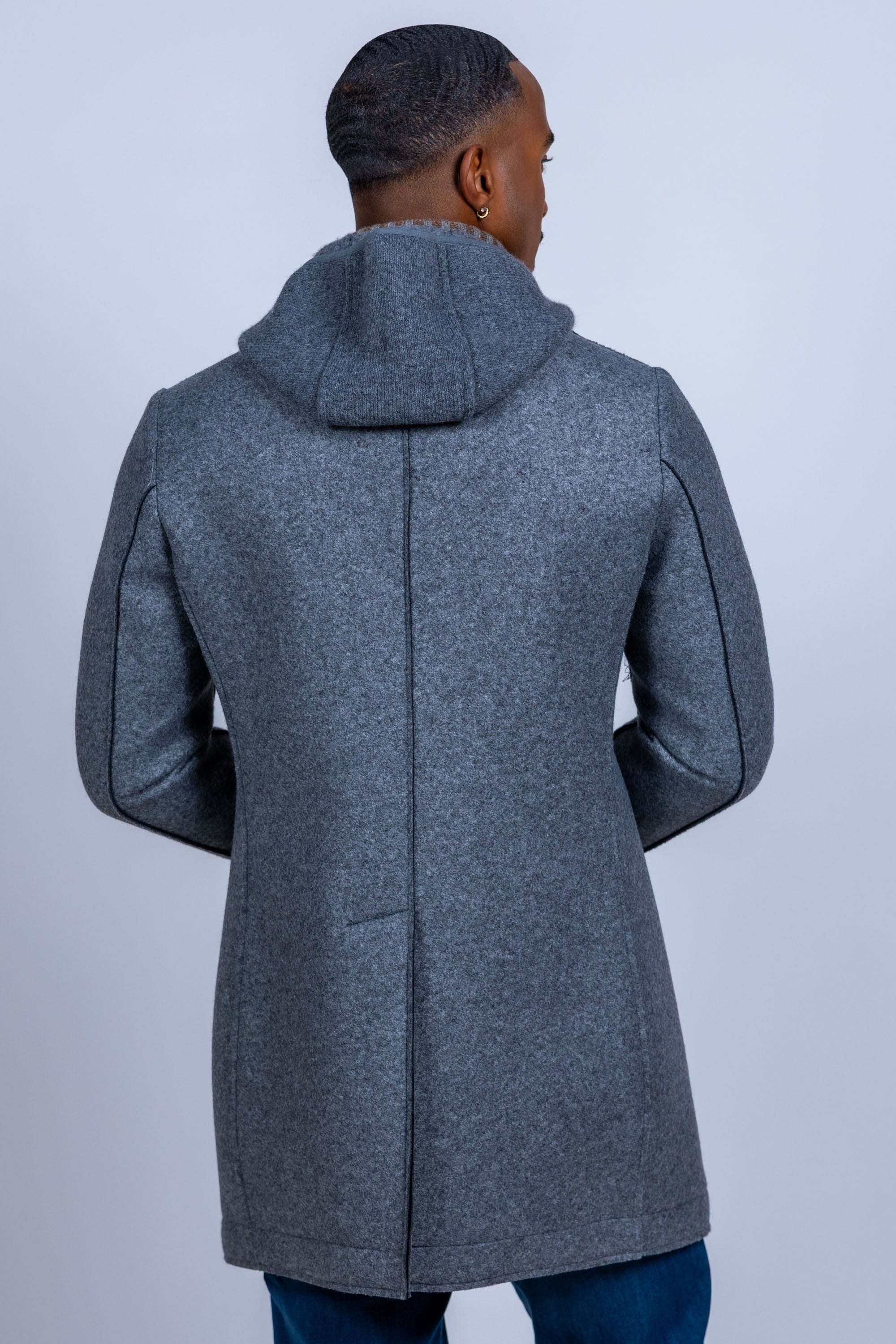 Mantel met knopen - Lichtgrijs