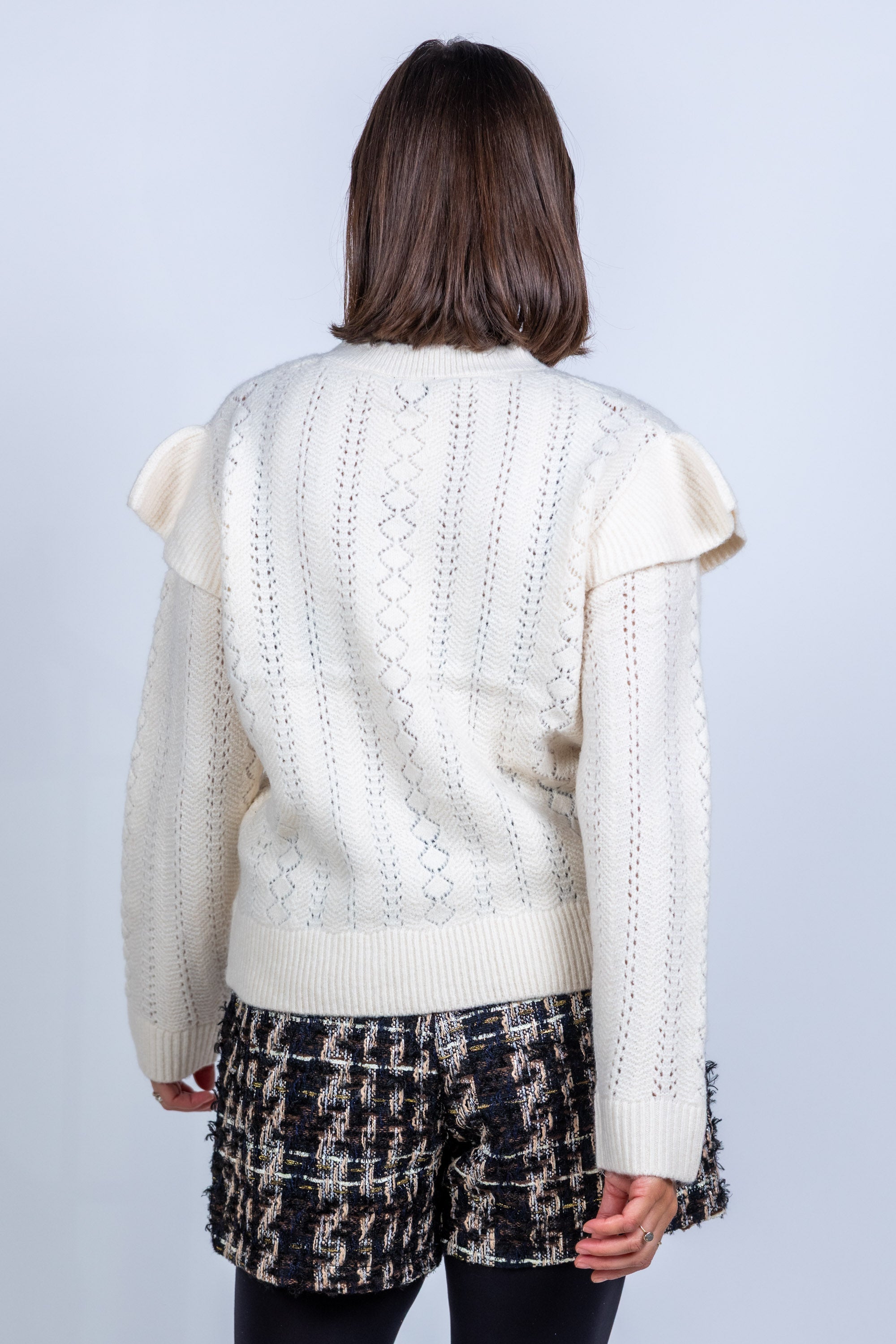 Trui met structuur - Ecru