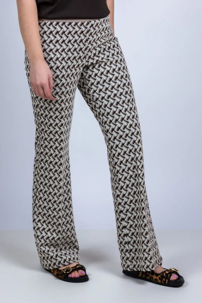 CAMBIO CAMBIO 6476-0378.11 Broek met patroon - Bruin