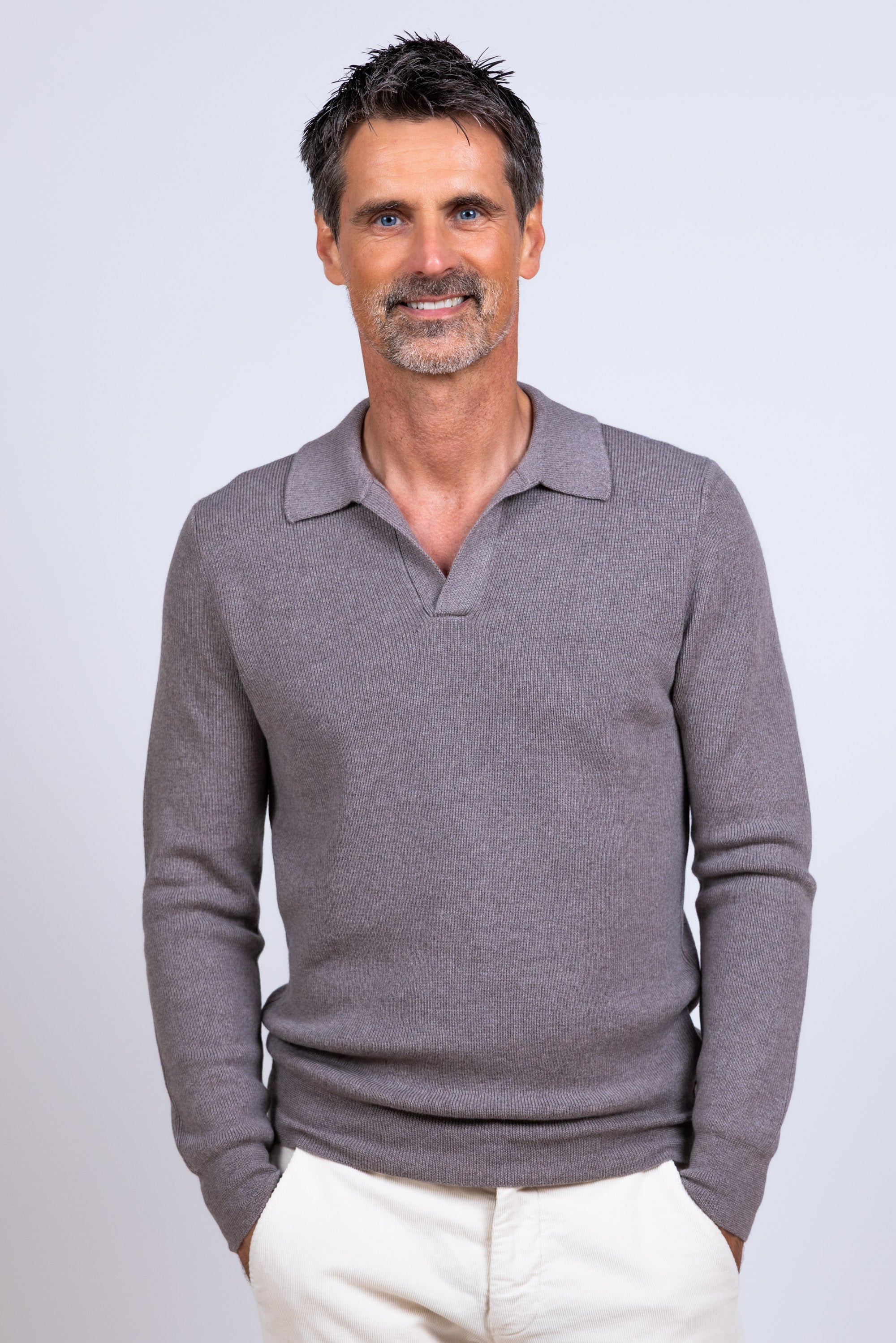 Trui met kraag - Taupe