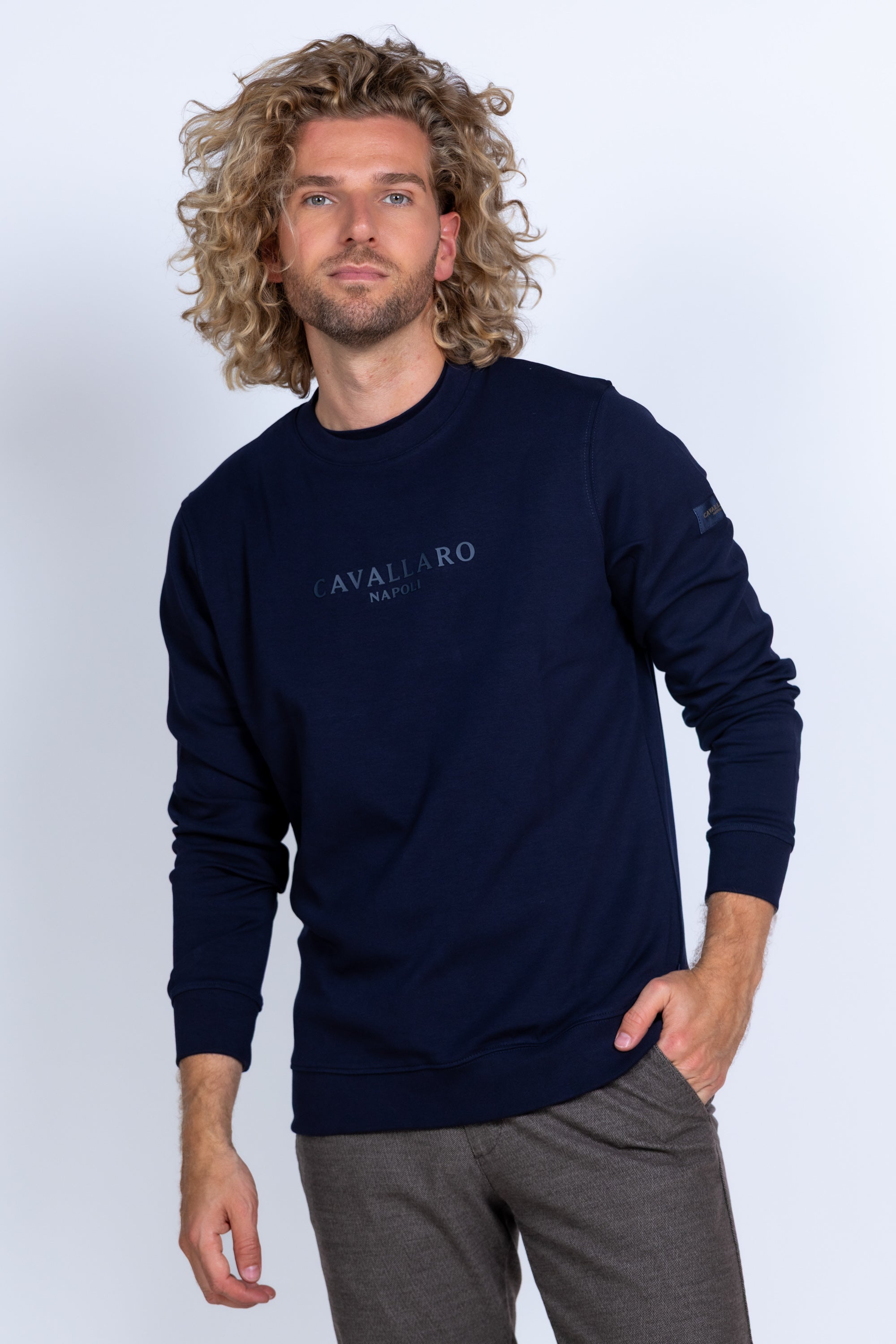 Sweater met logo - Marine