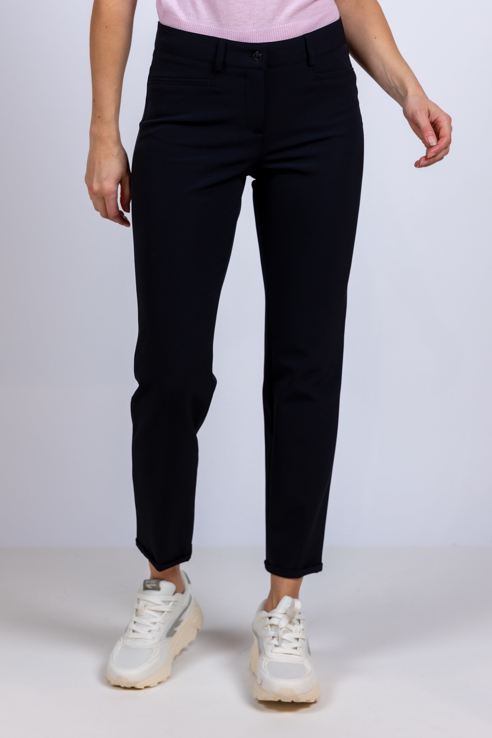 Broek met knoop- en ritssluiting - Zwart