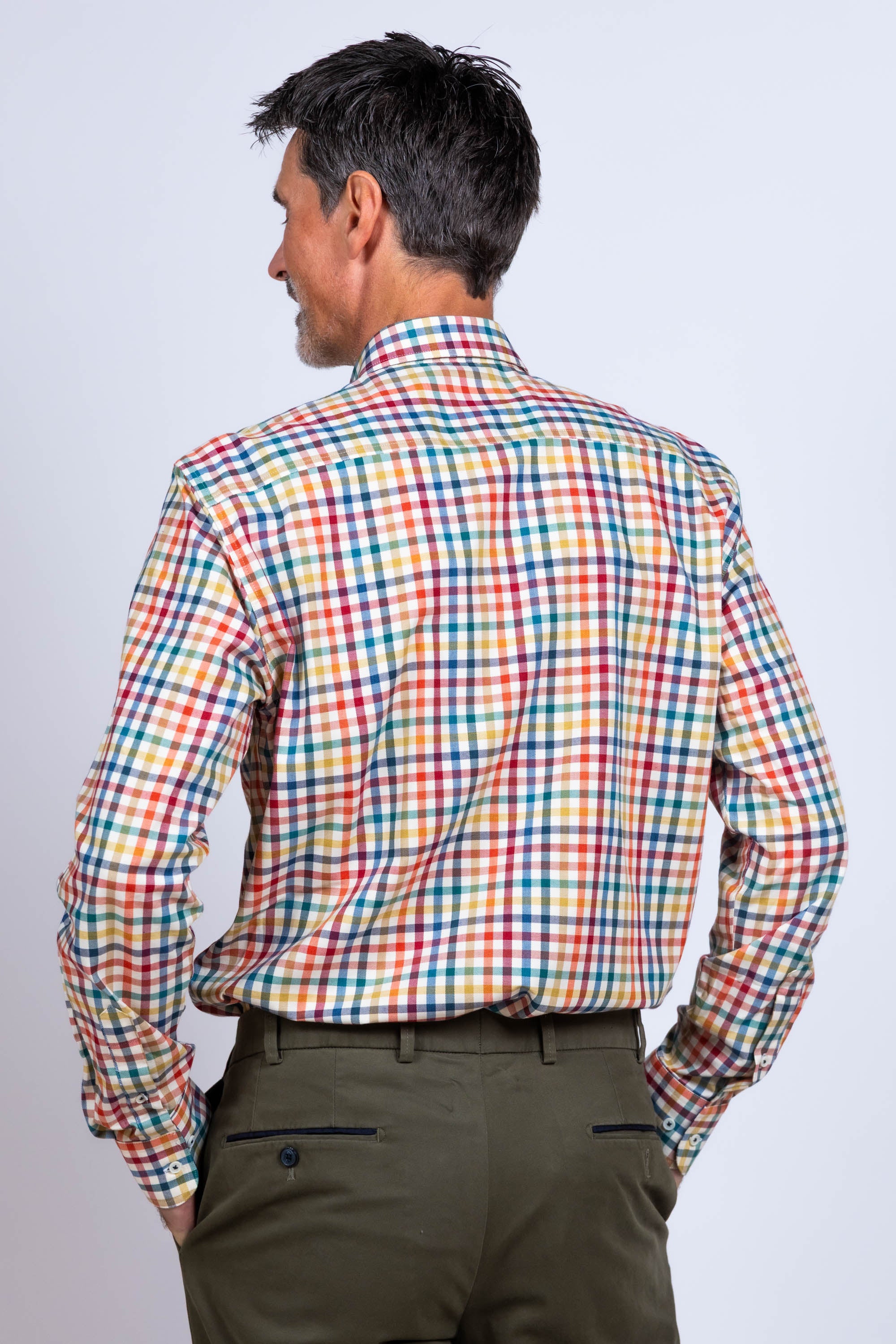 Overhemd met ruit - Gebrand oranje