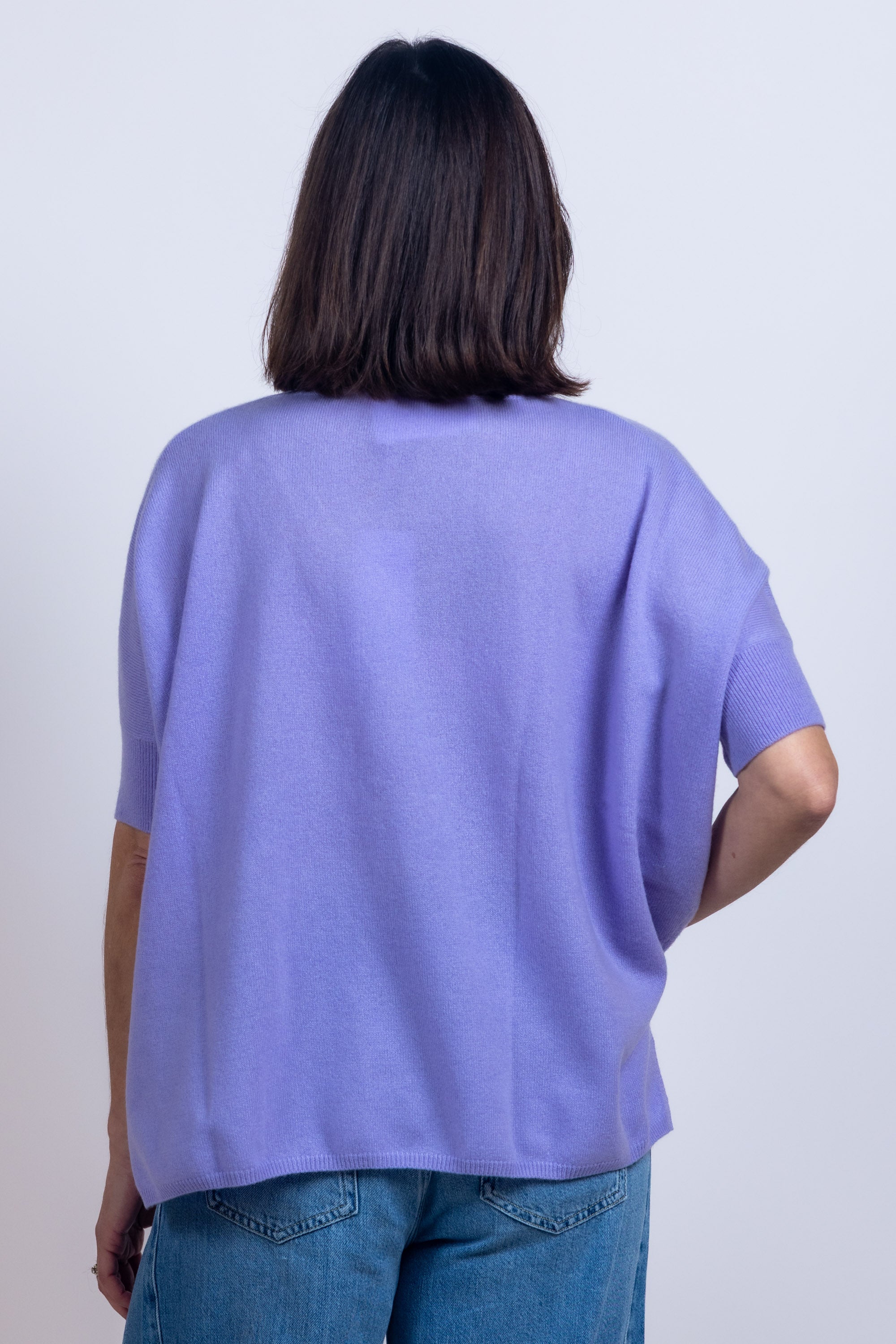 Trui met V-hals - Lila/lavendel