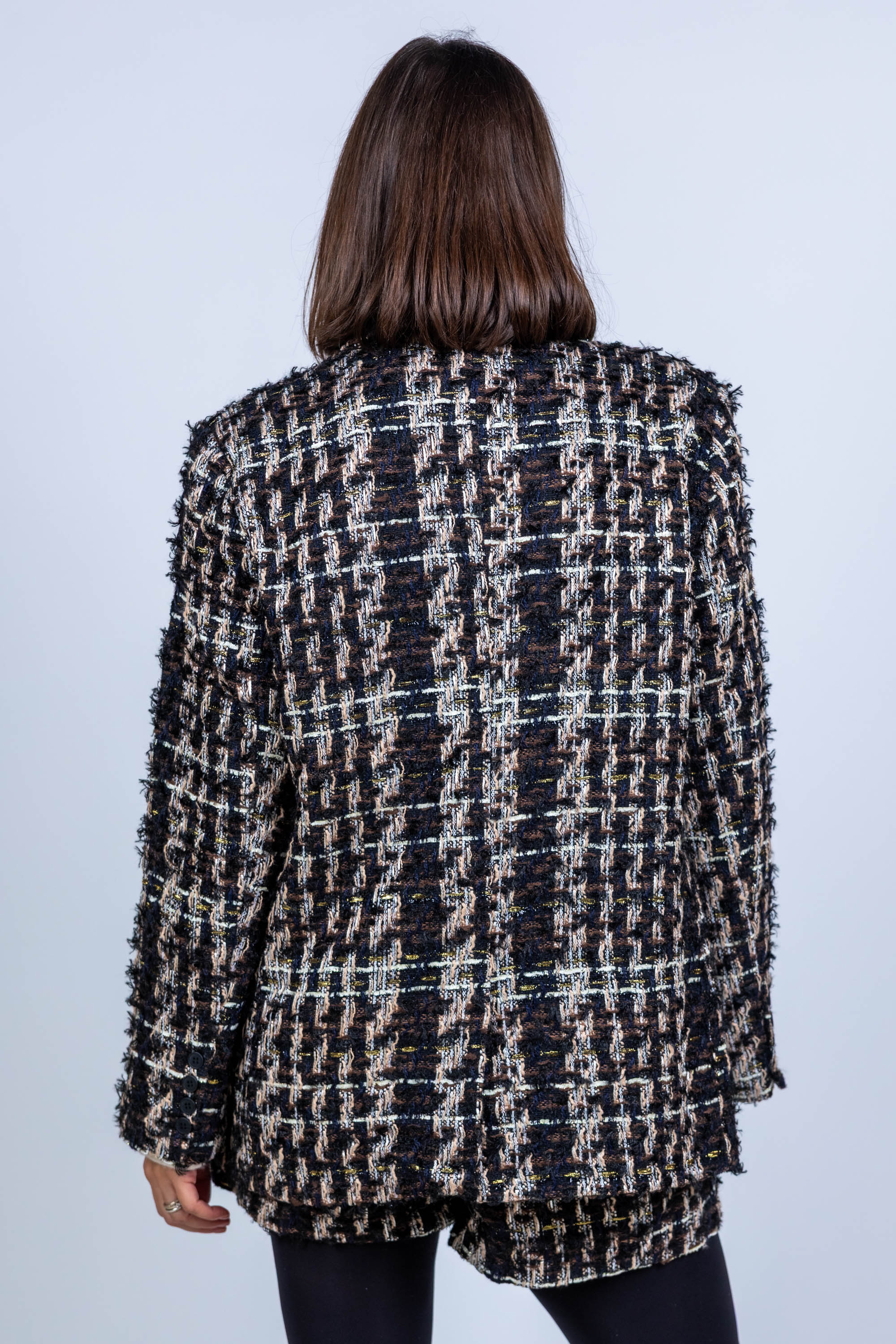 Blazer met ruitpatroon - Zwart