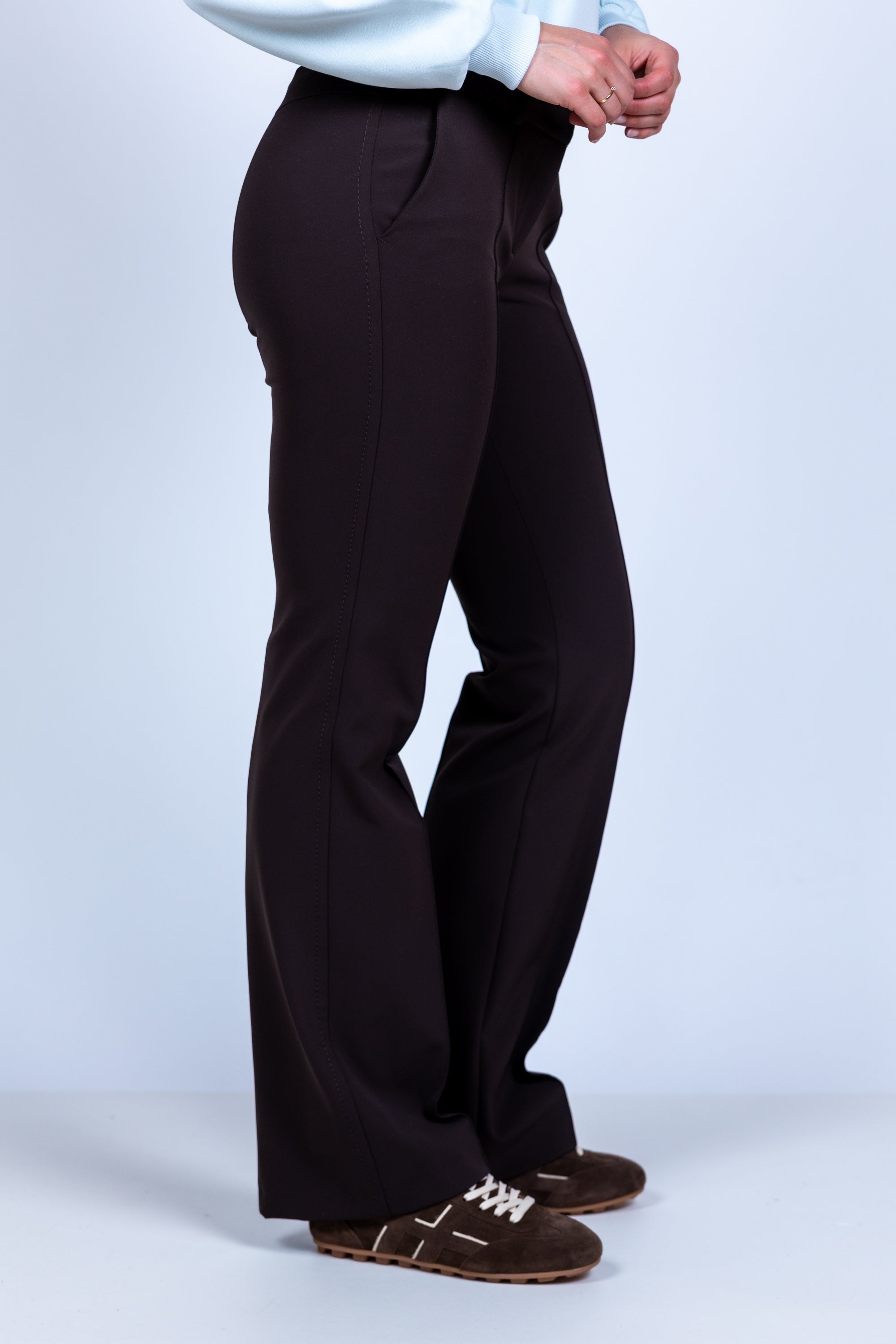 Broek met rechte pijpen - Bruin