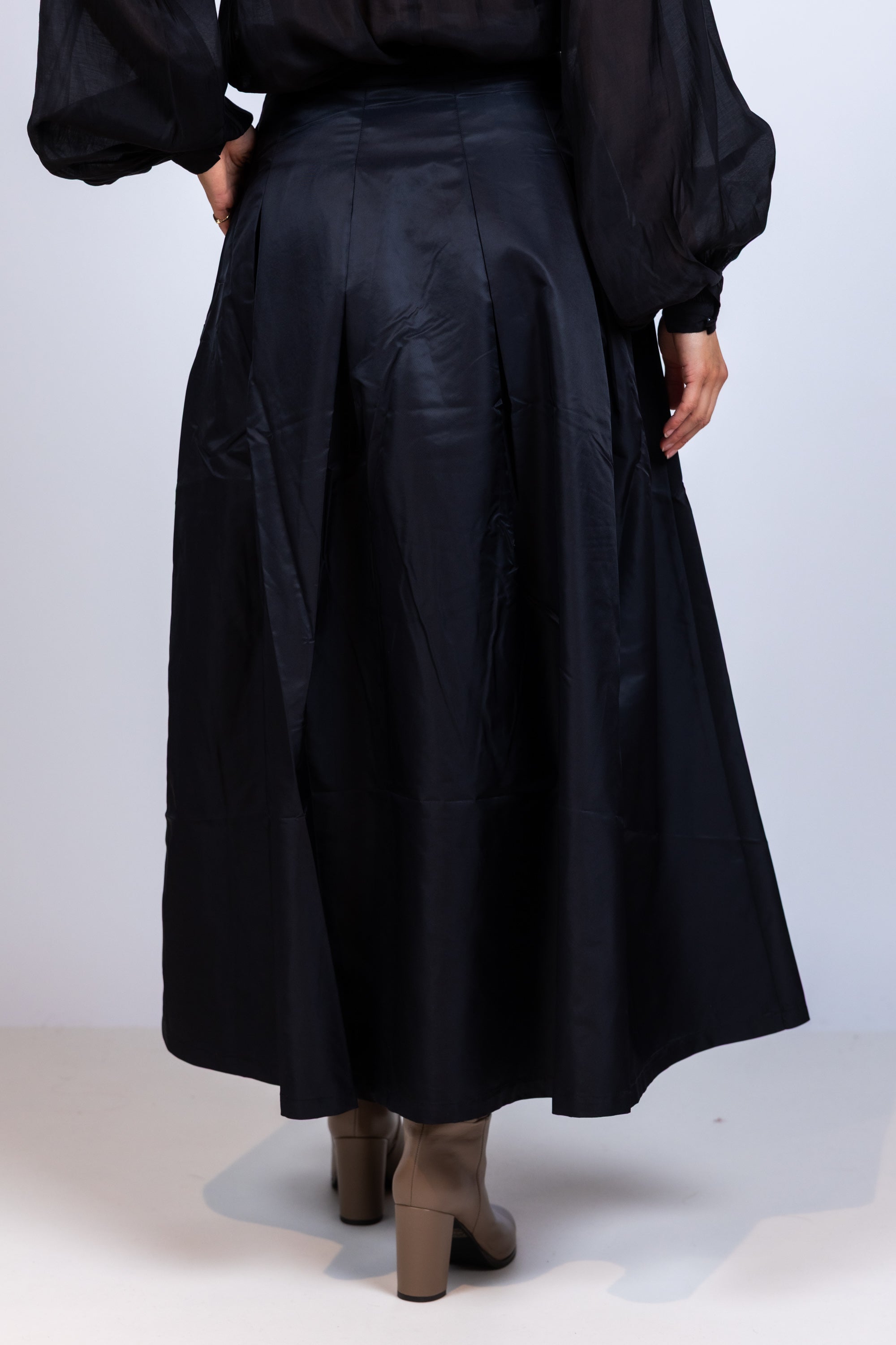 Rok met plooien - Zwart