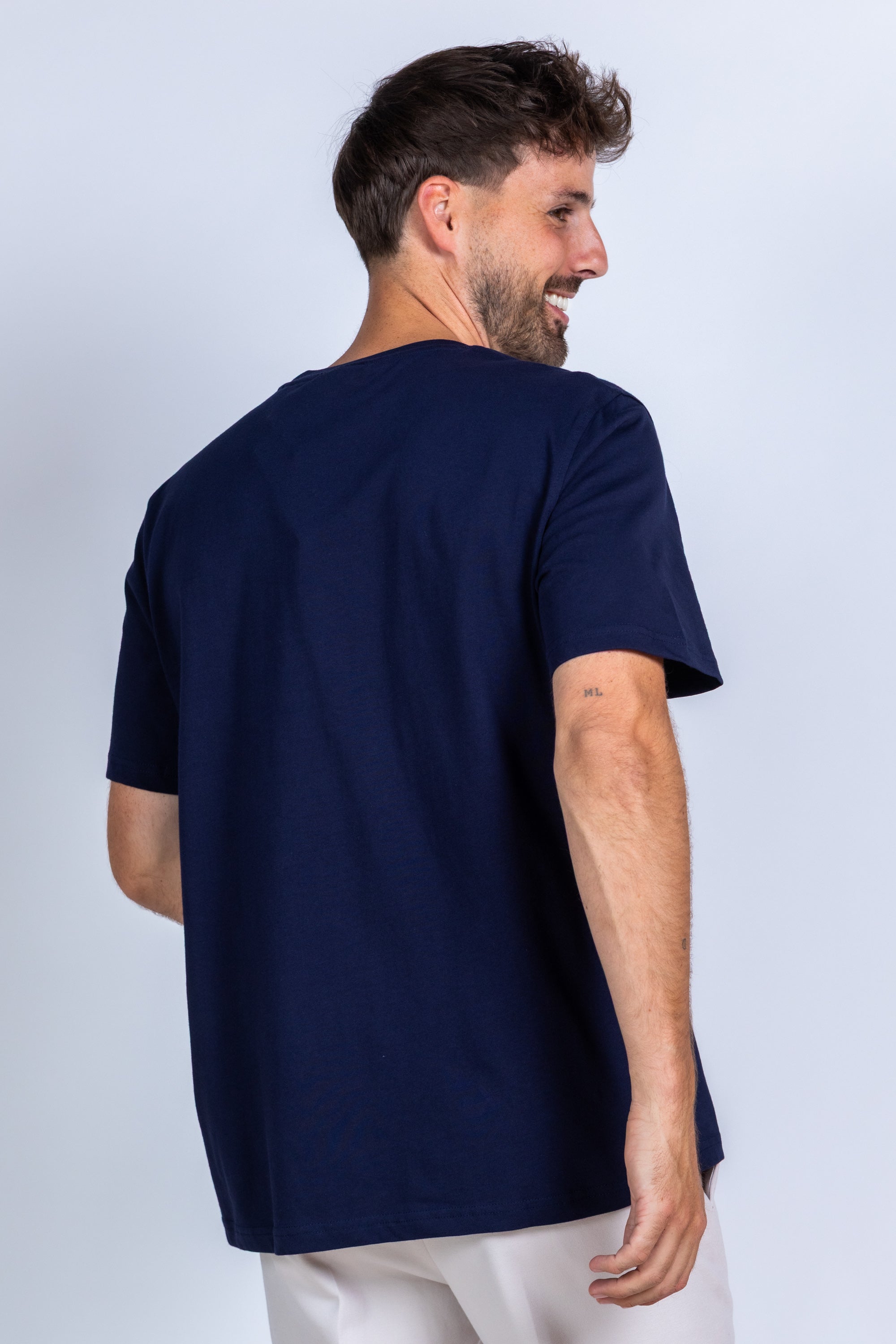 T-shirt met print - Marine