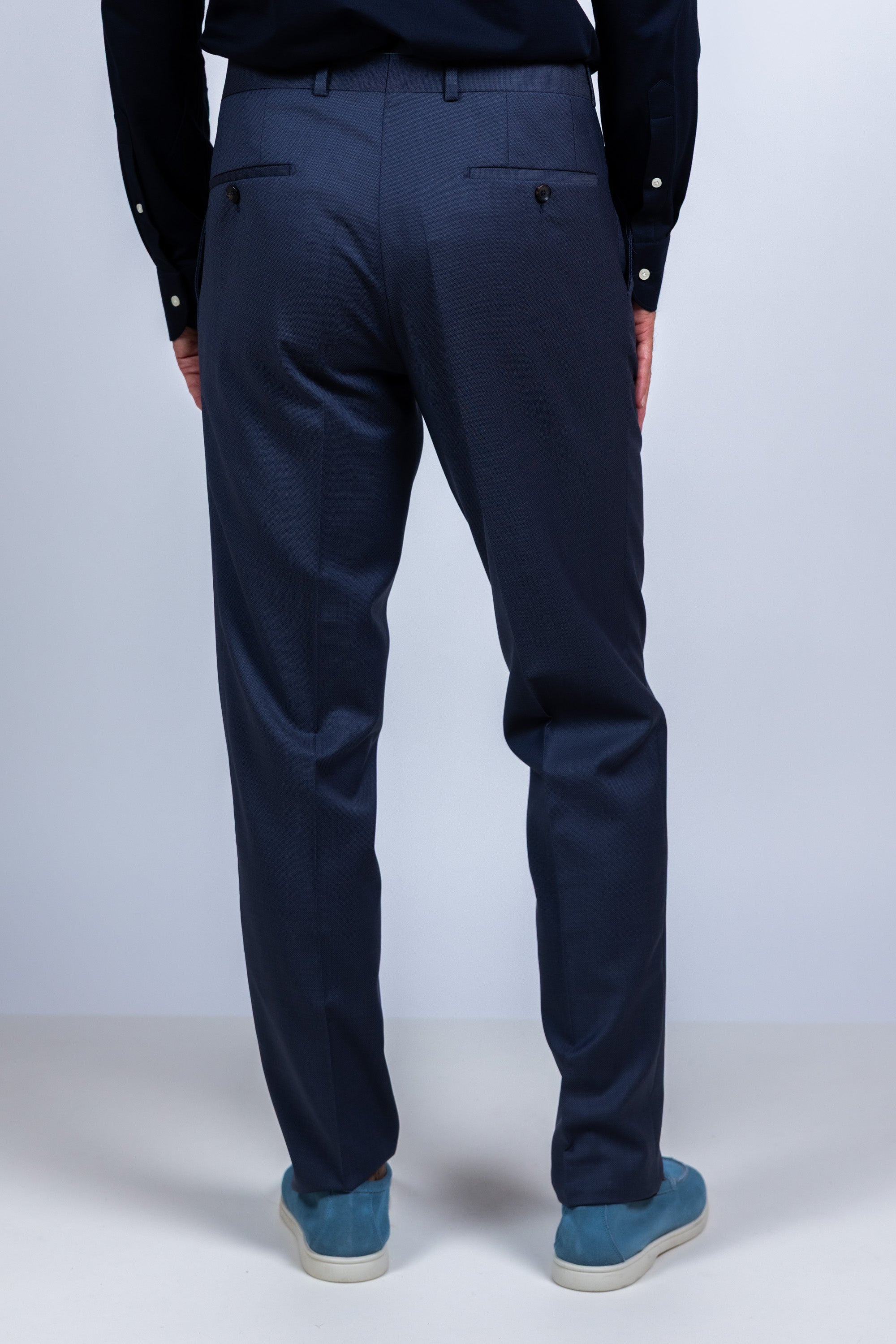 Pantalon met plooien - French blue