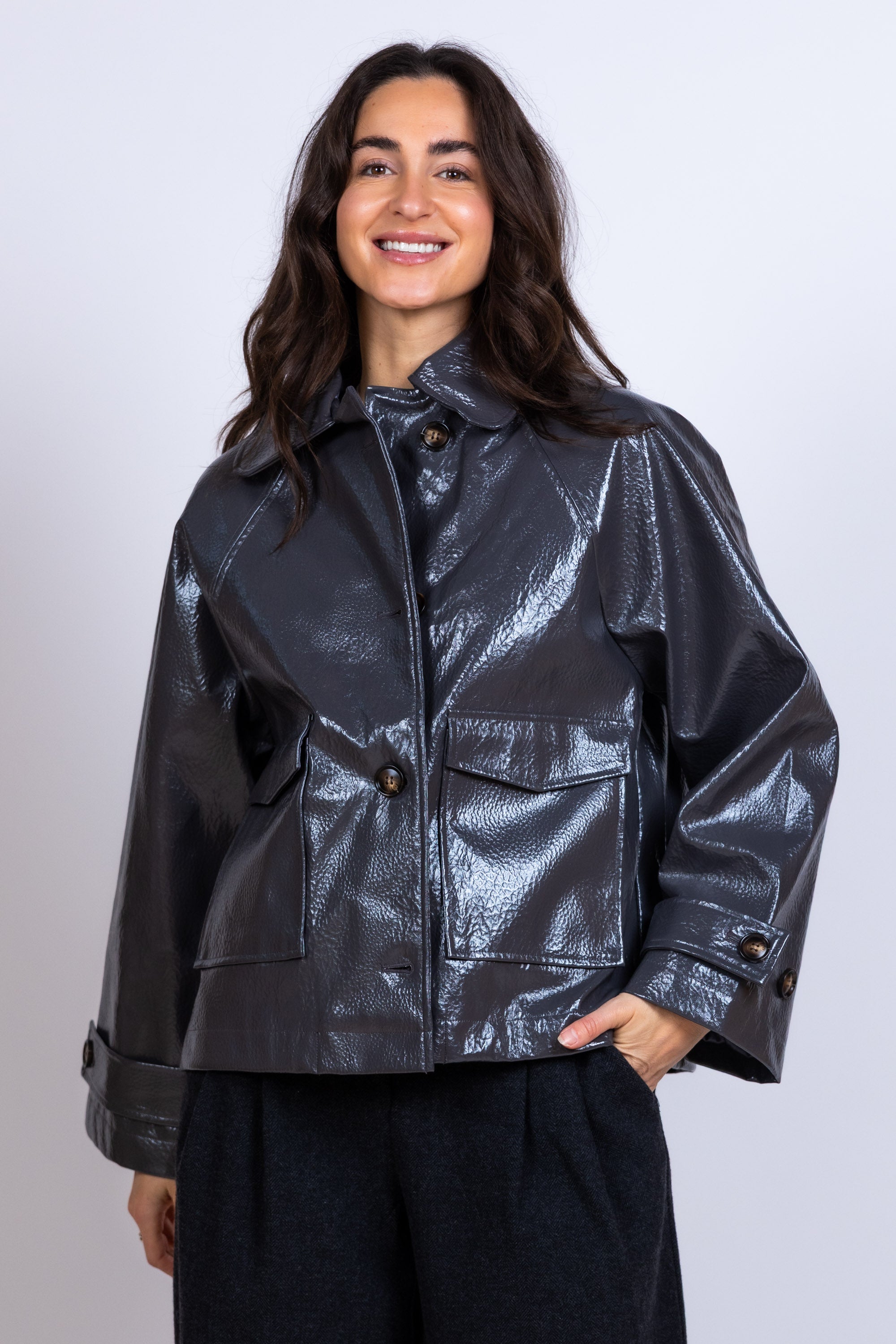 Jasje met knopen - Antraciet