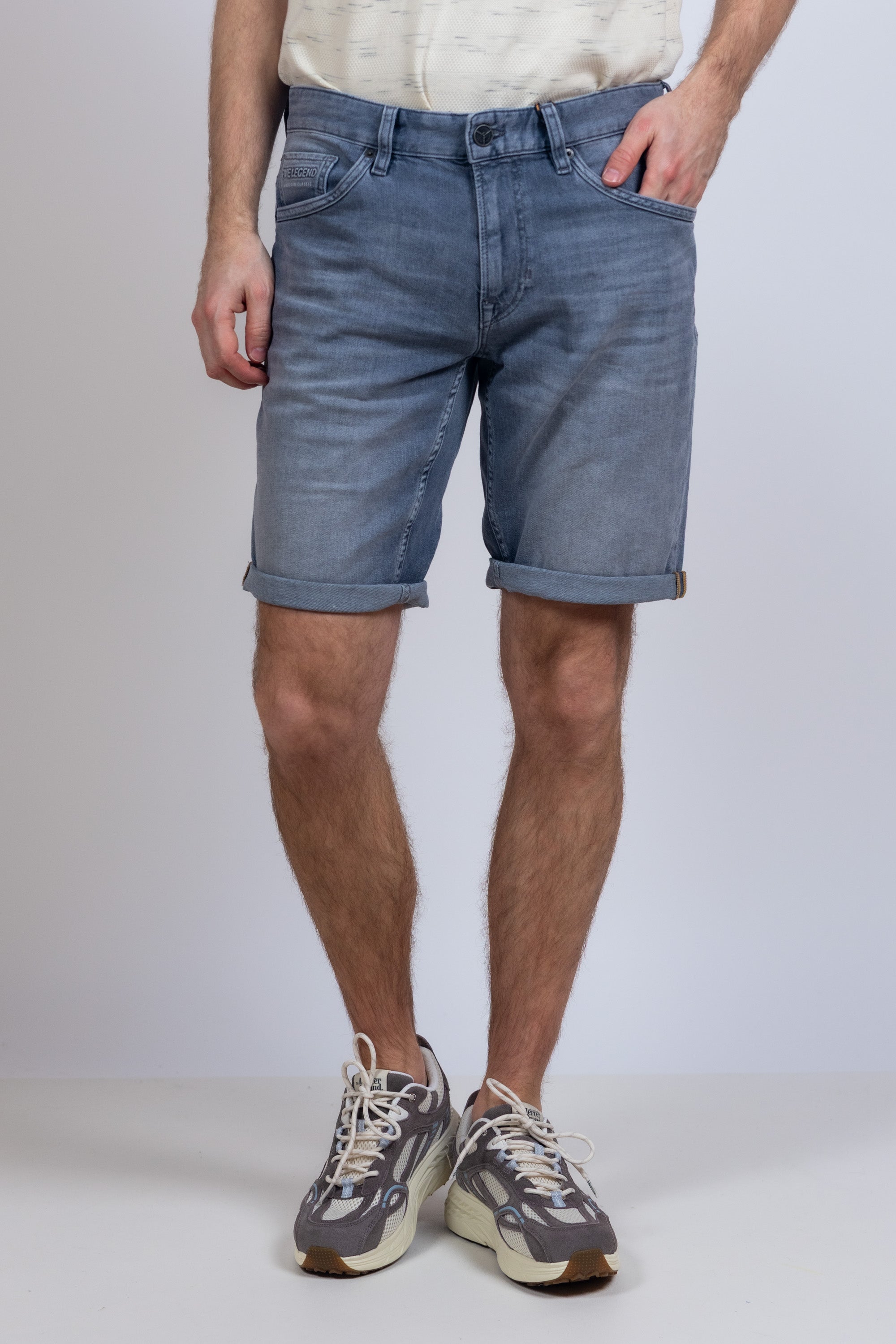 Denim short - Middengrijs