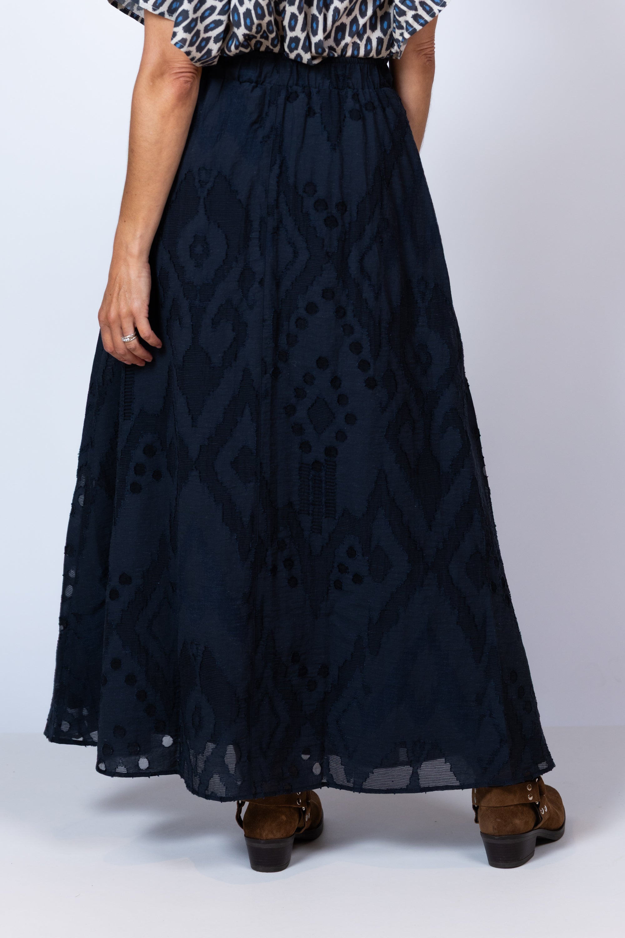 Rok met dessin - Marine