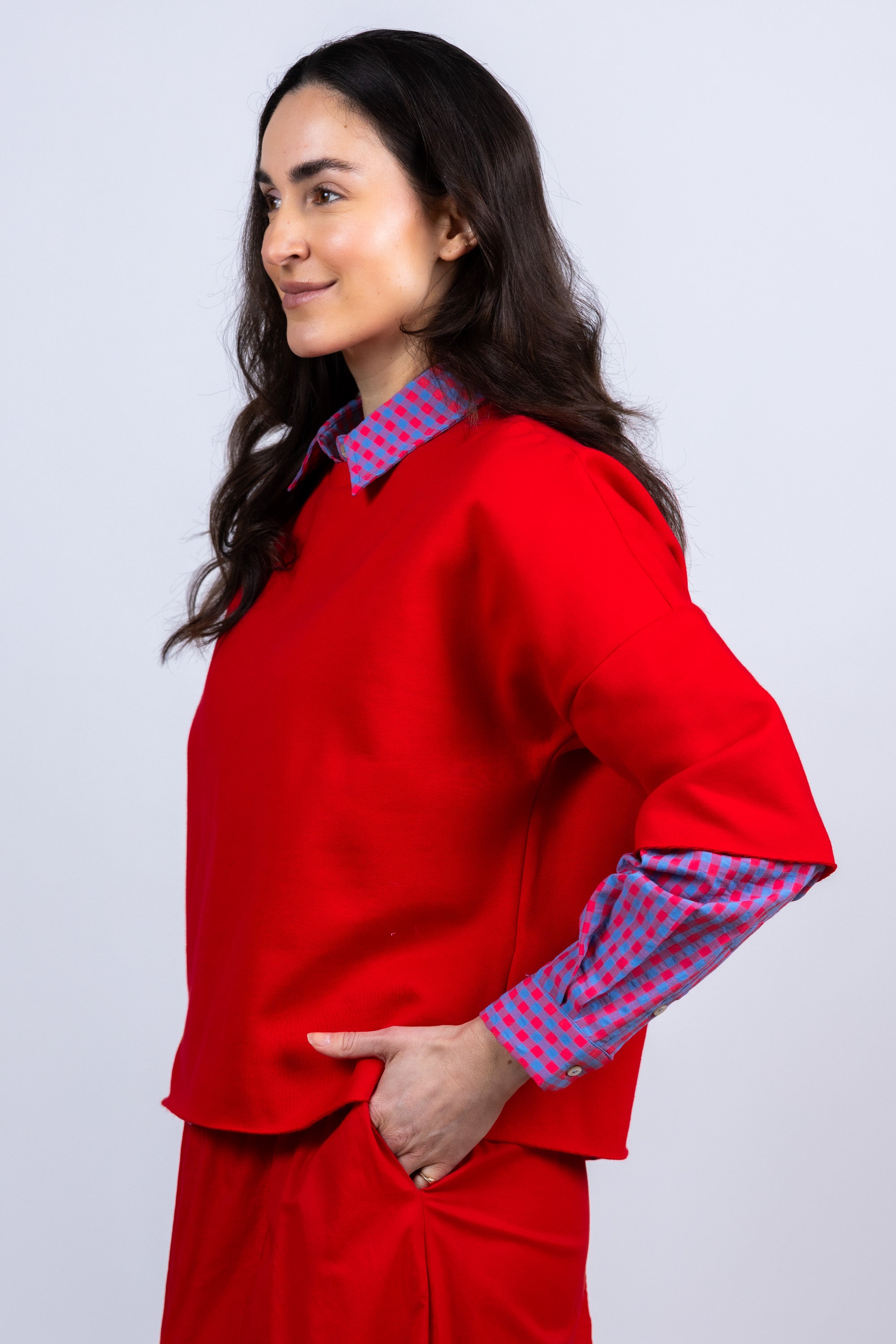Trui met ronde hals - Rood