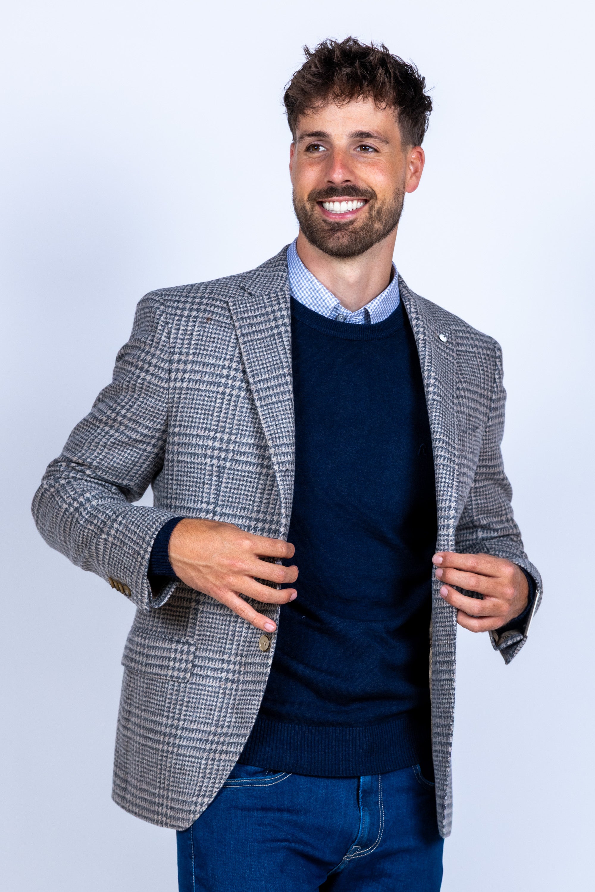 Blazer met ruit - Donkergrijs