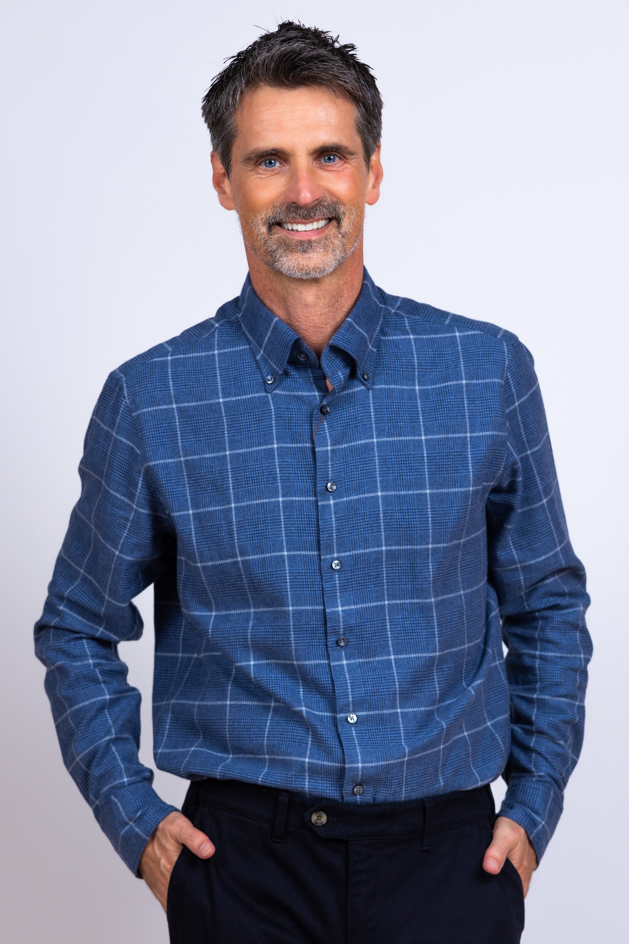 Overhemd met ruit - Marine