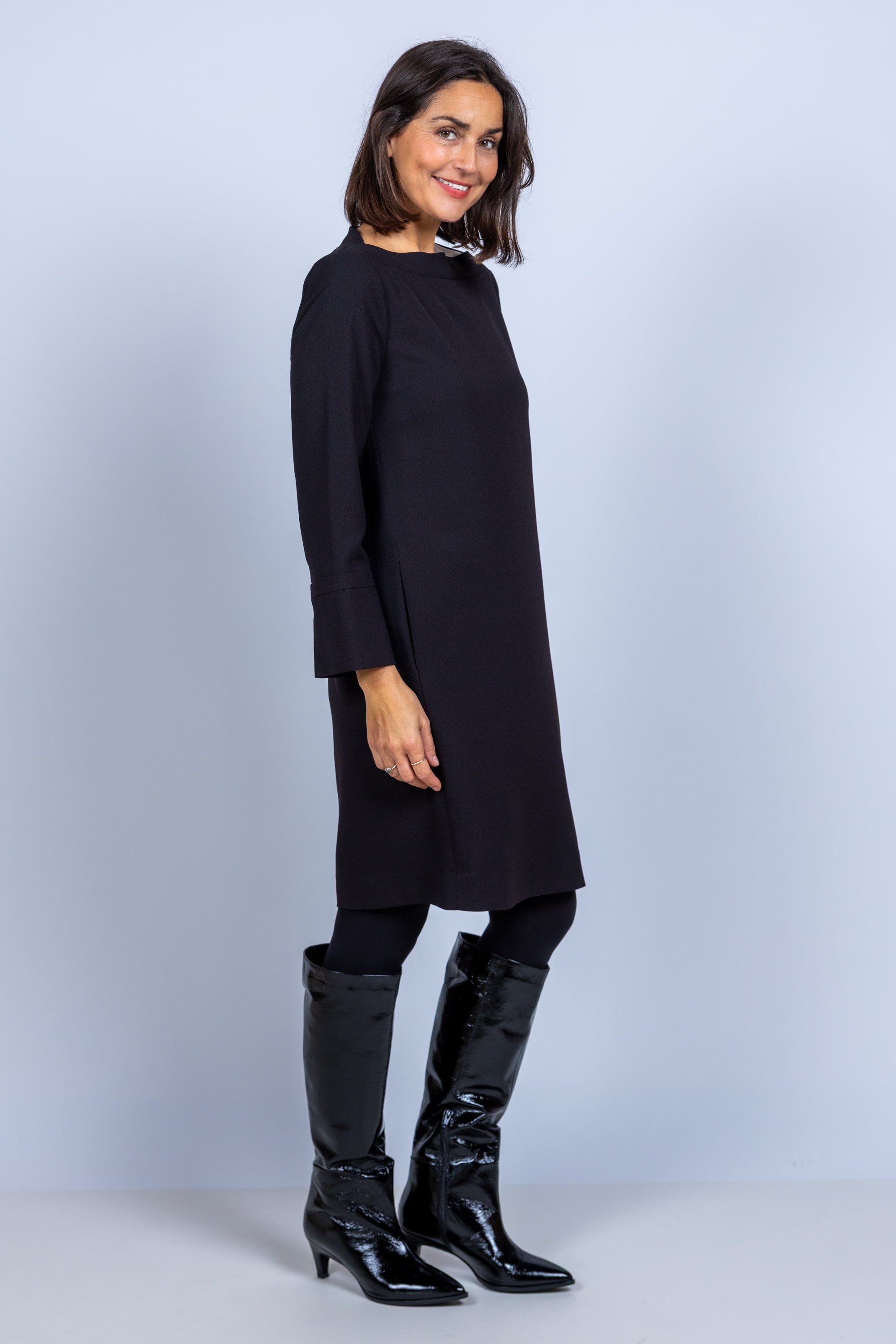 Jurk met lange mouwen - Zwart