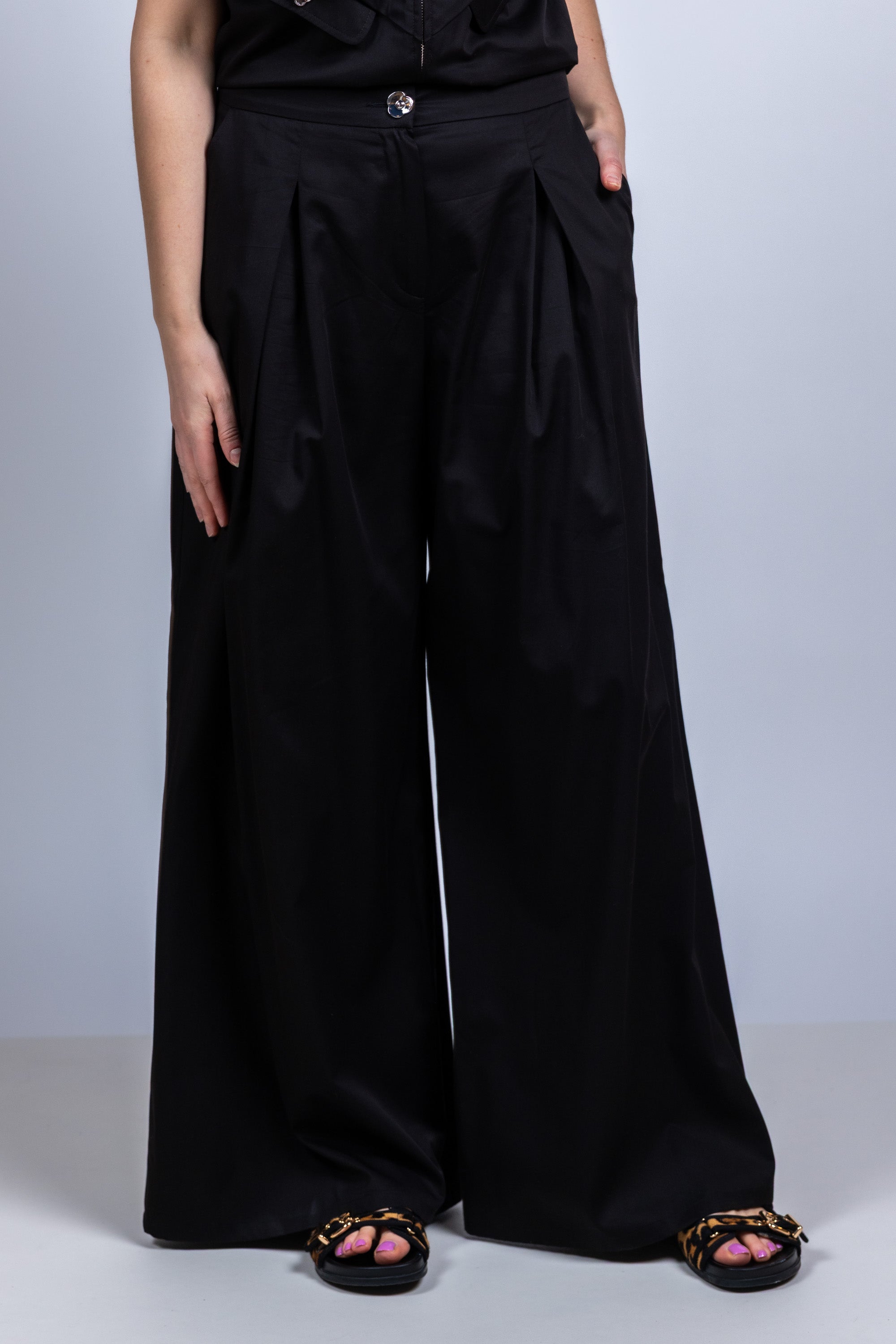 Wijde pantalon - Zwart
