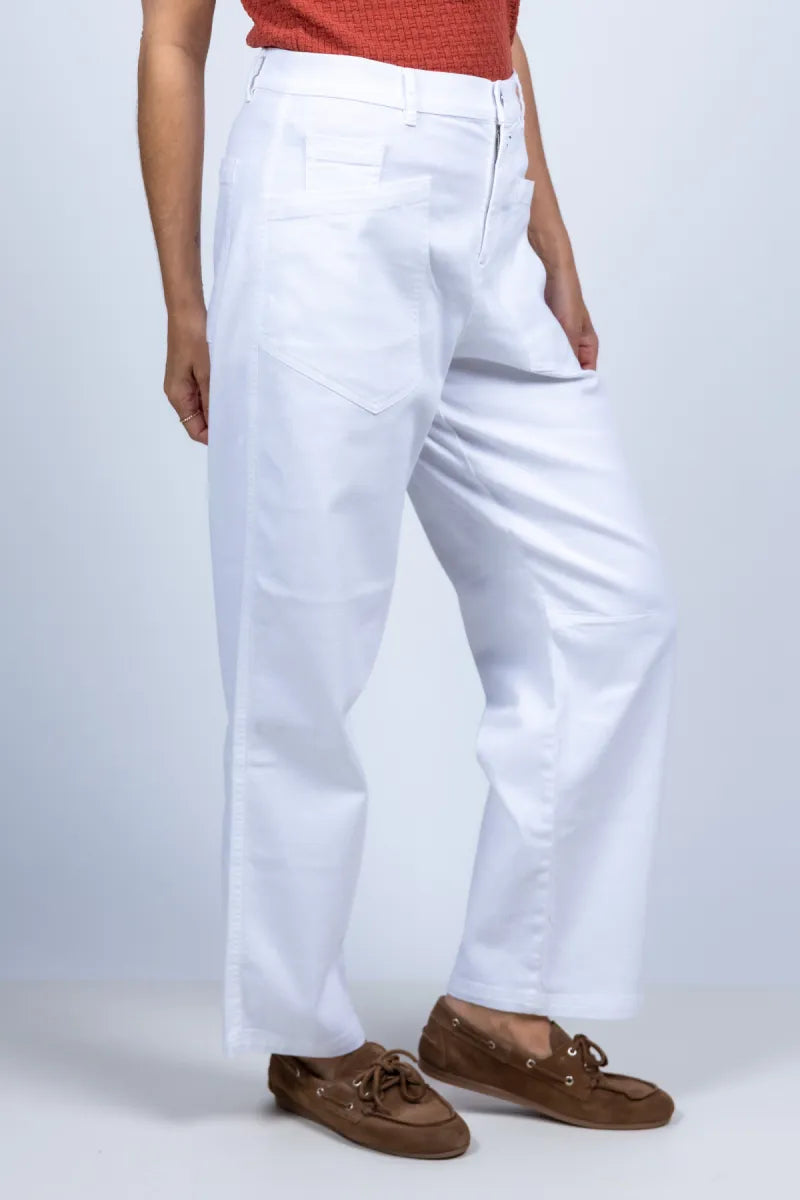 PENN & INK PENN & INK S26Z851 Broek met zakken - Wit