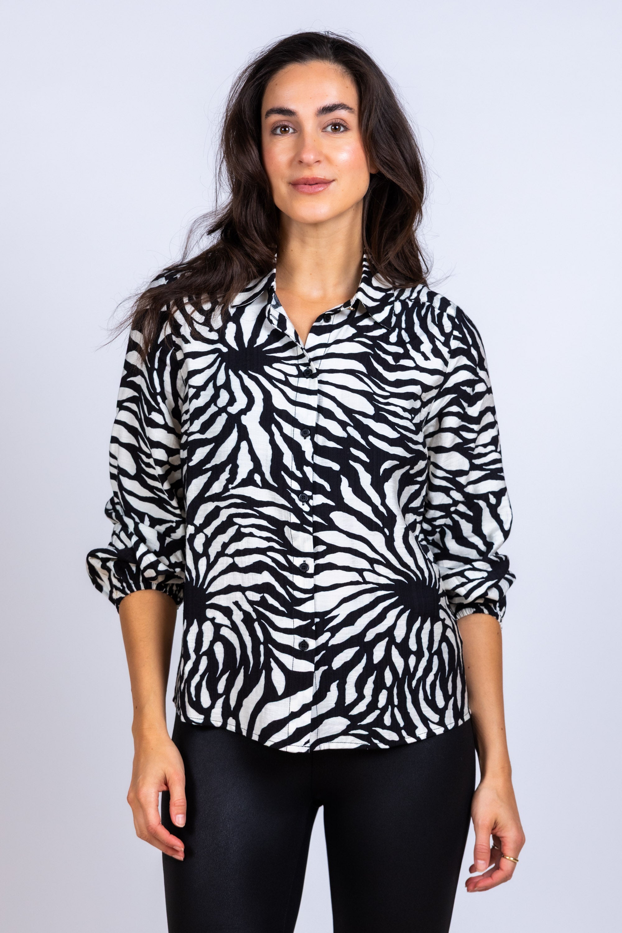 Blouse met print - Zwart