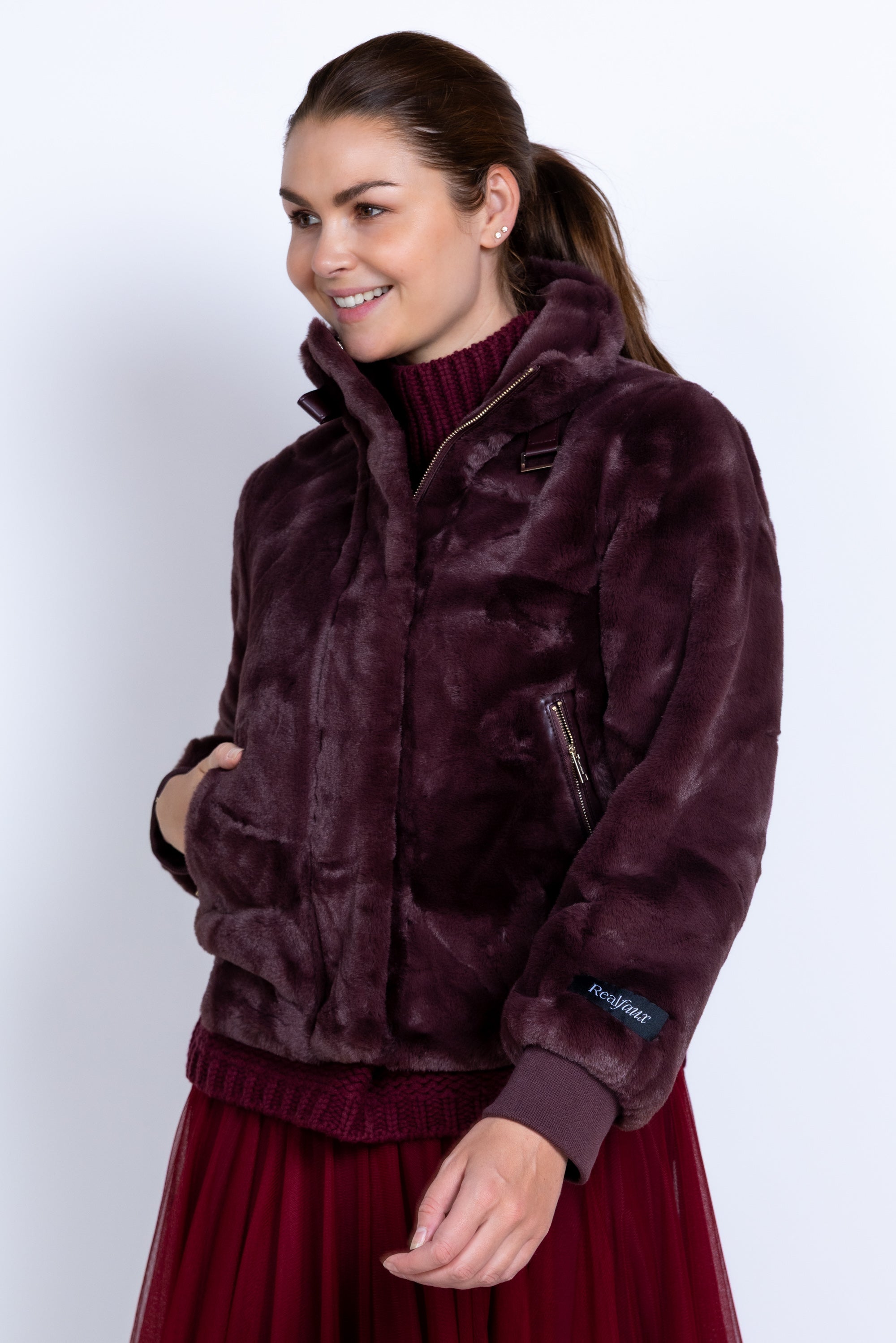 Jas met rits - Aubergine/plum