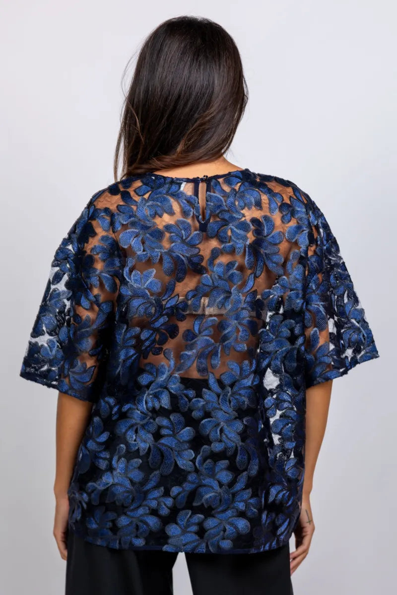 MUNTHE MUNTHE NATALYA Top met bloemen - Marine