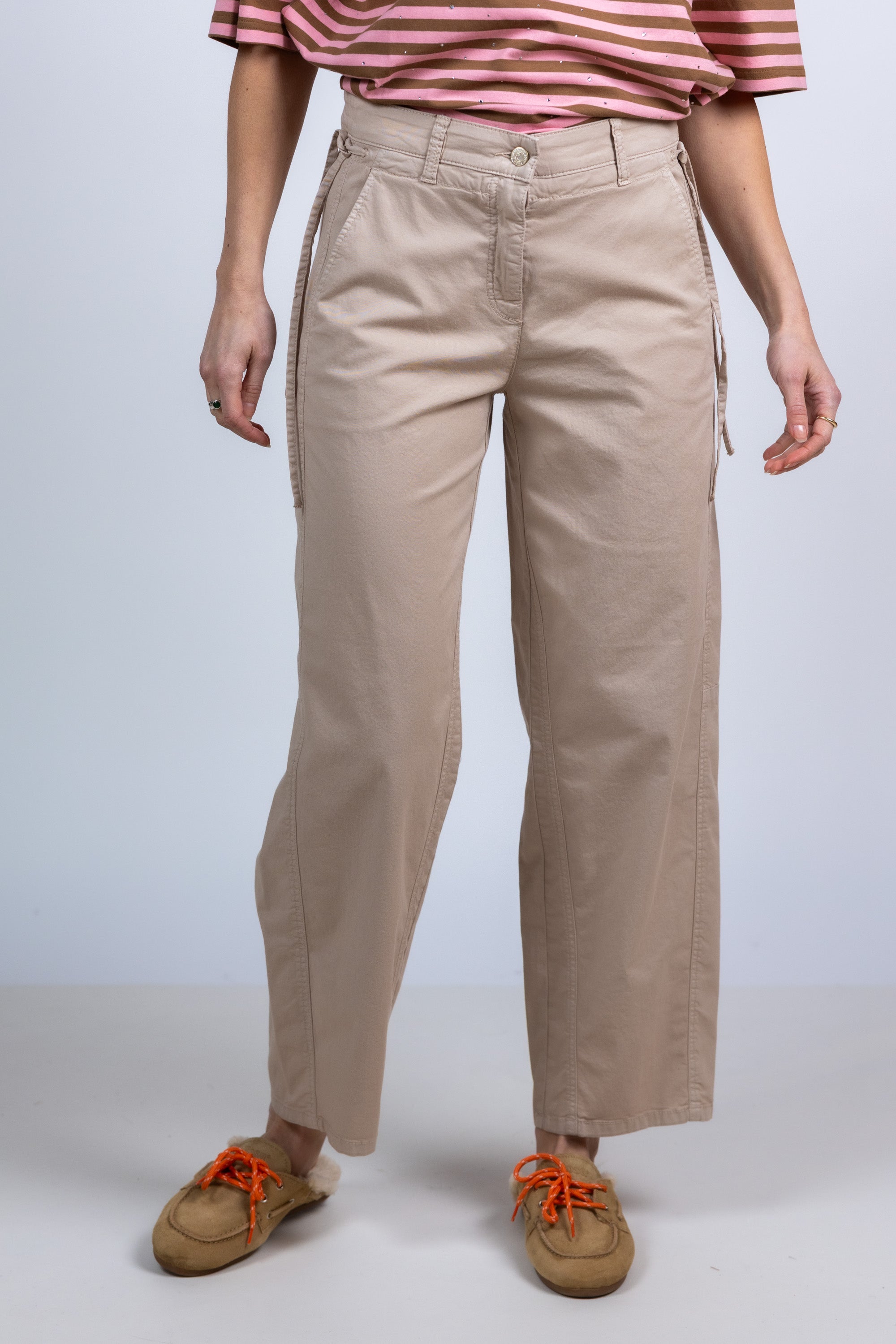 Broek met rechte pijpen - Zand