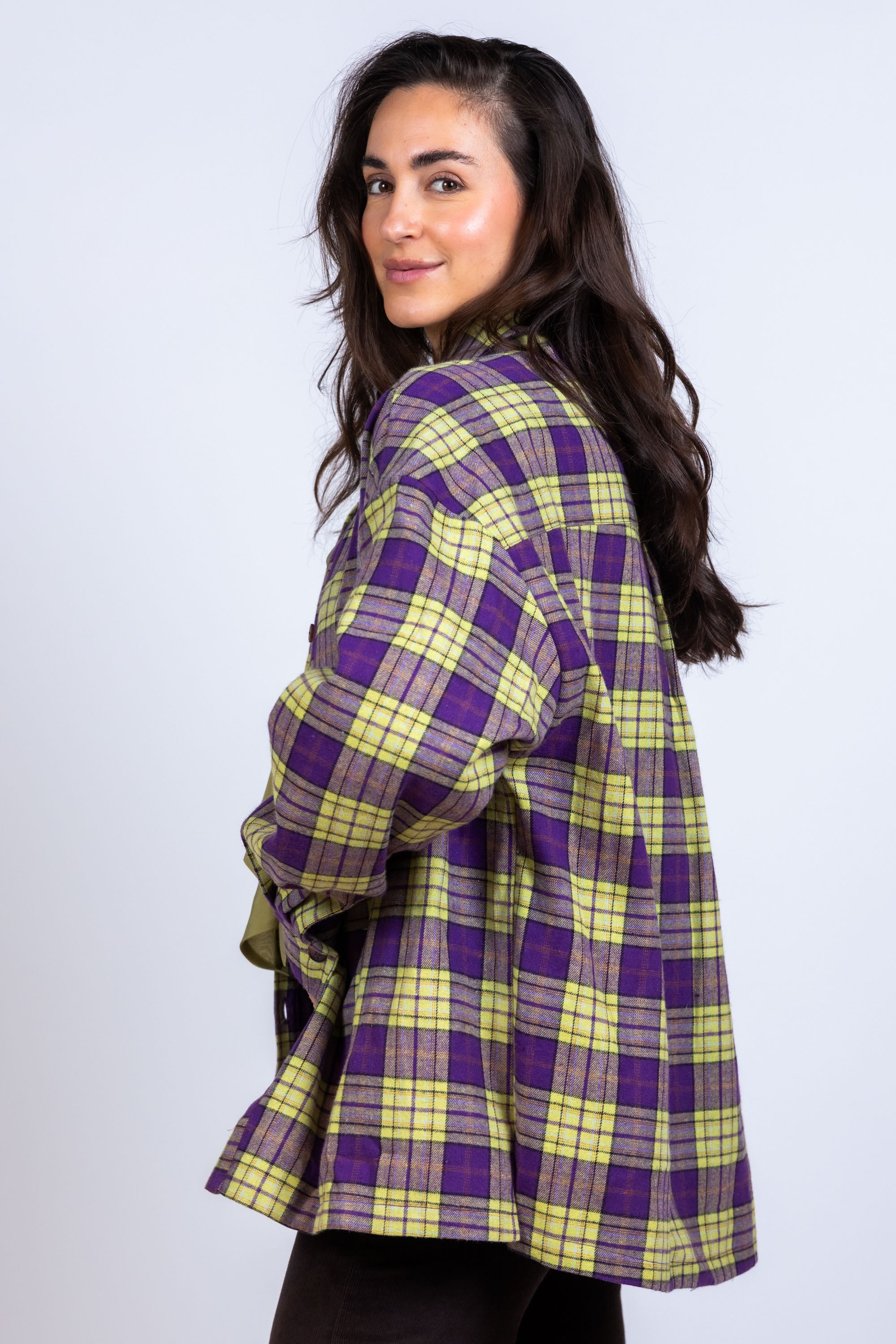 Shirt met ruitpatroon - Paars