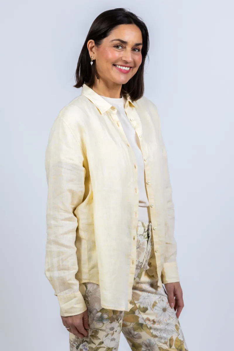 0039 ITALY Blouse met knopen - Geel