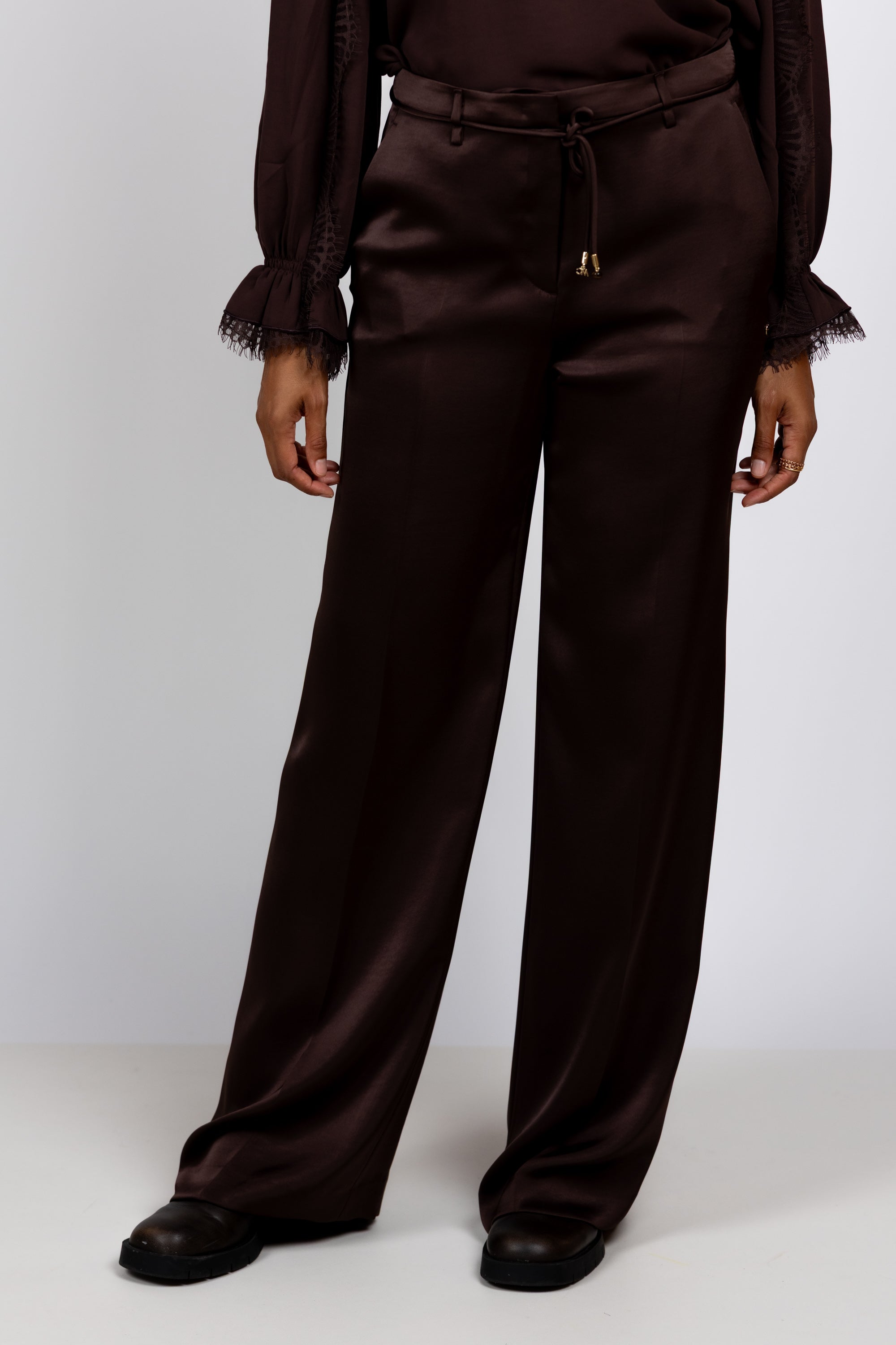 Pantalon met koordje - Bruin
