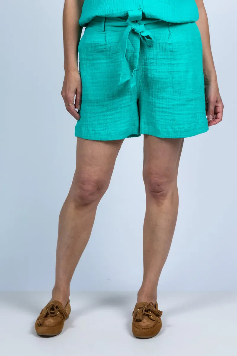 GEISHA GEISHA 61423-20 Short met strikceintuur - Aqua