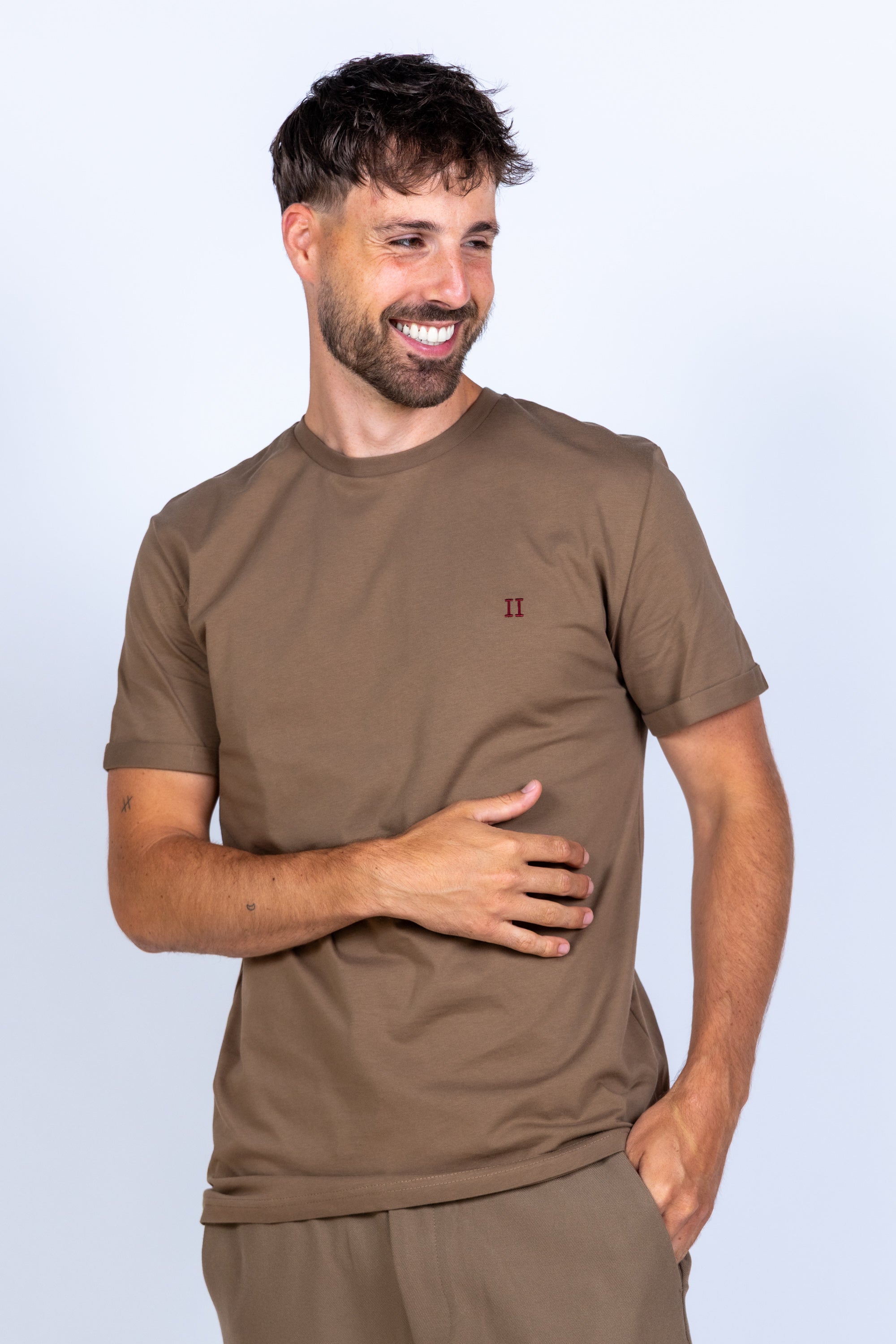 T-shirt met ronde hals - Camel