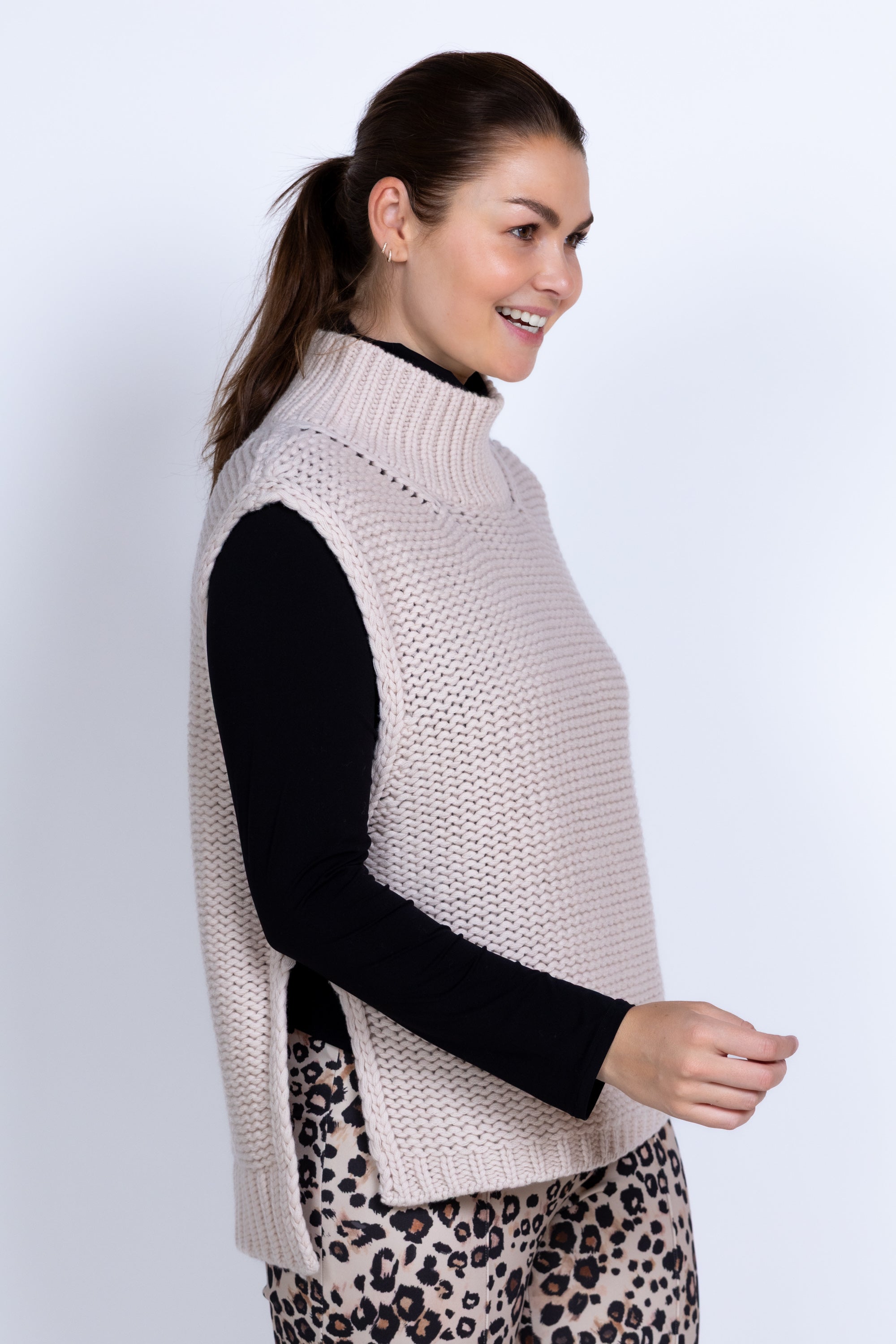 Gebreide spencer - Beige