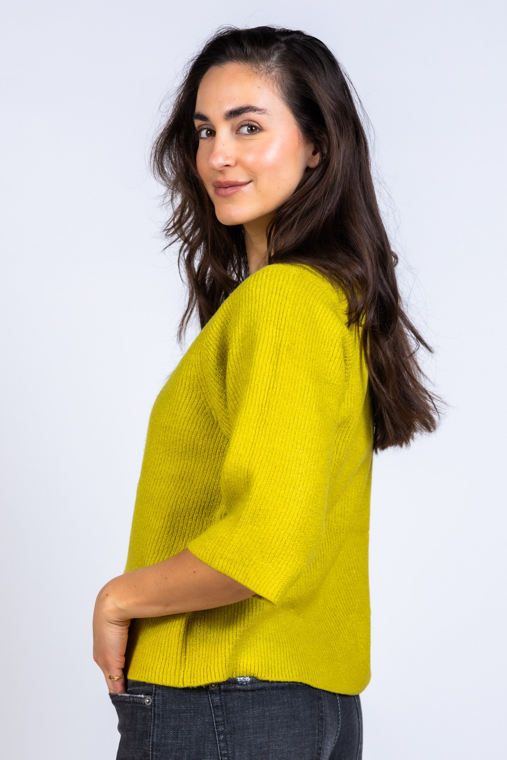 Trui met driekwart mouw - Lime