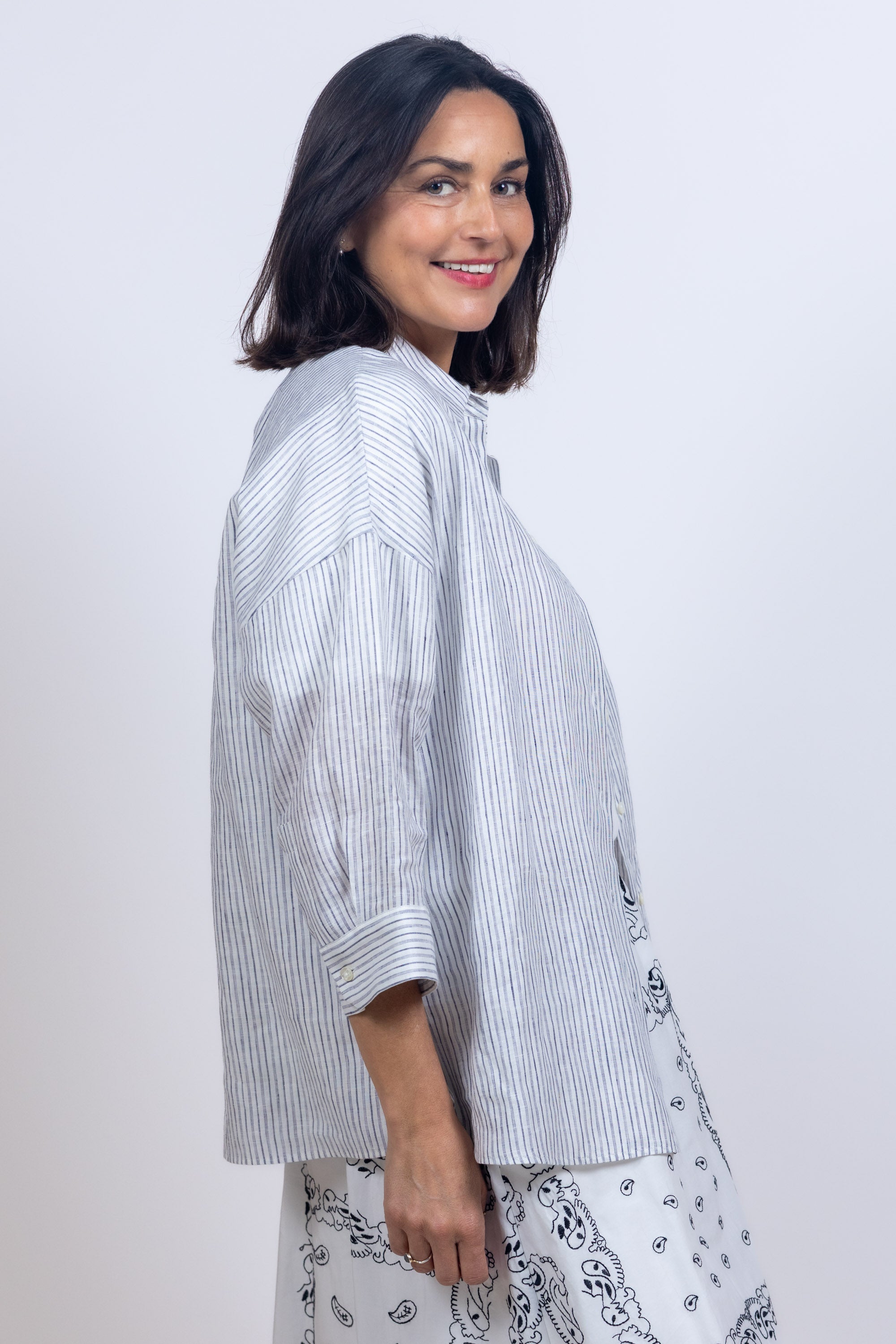 Blouse met strepen - Marine