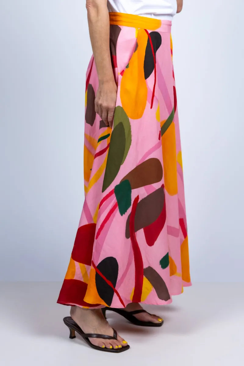 CAROLINE BISS CAROLINE BISS 3754 Rok met print - Roze