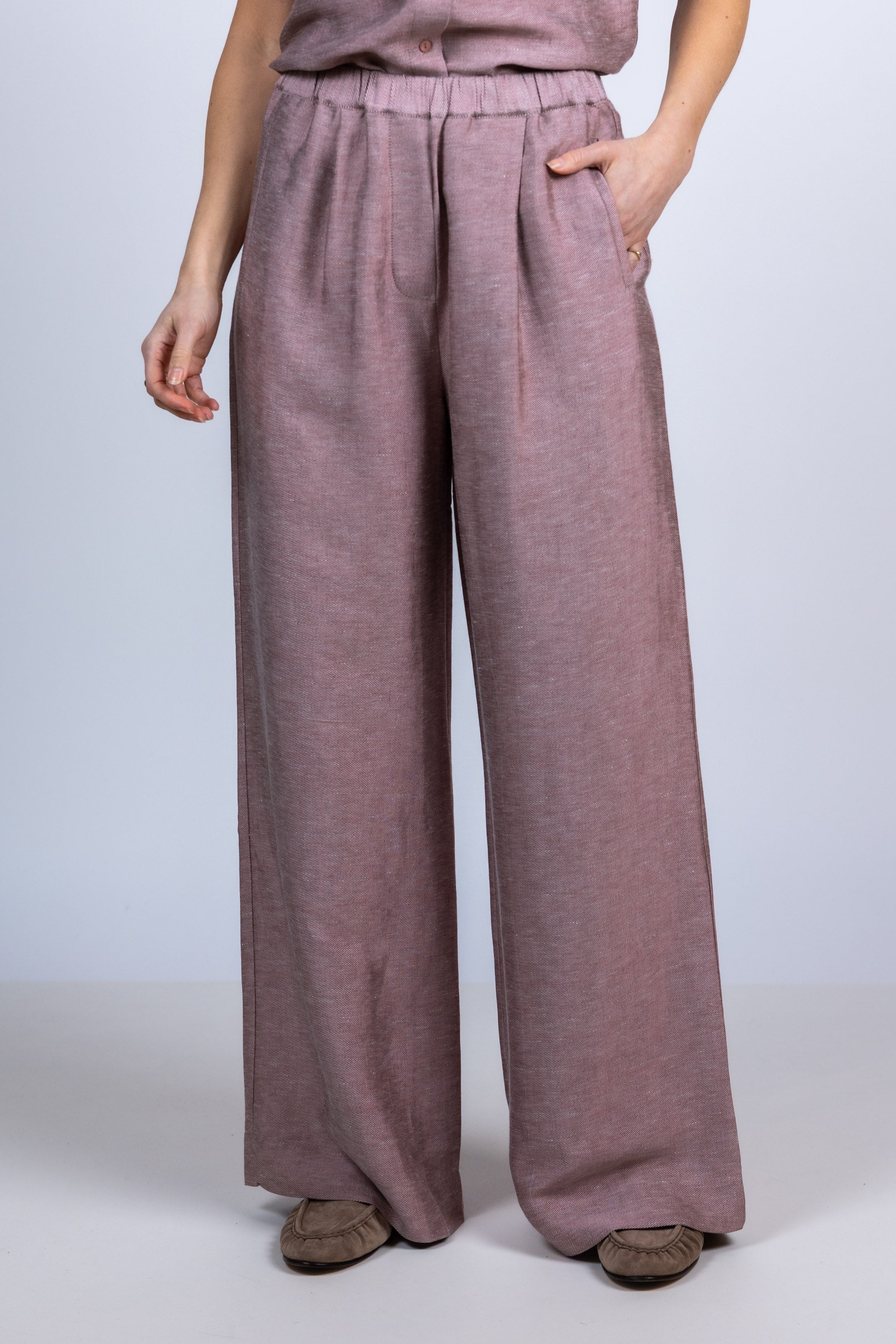 Wijde broek - Mauve/aubergine