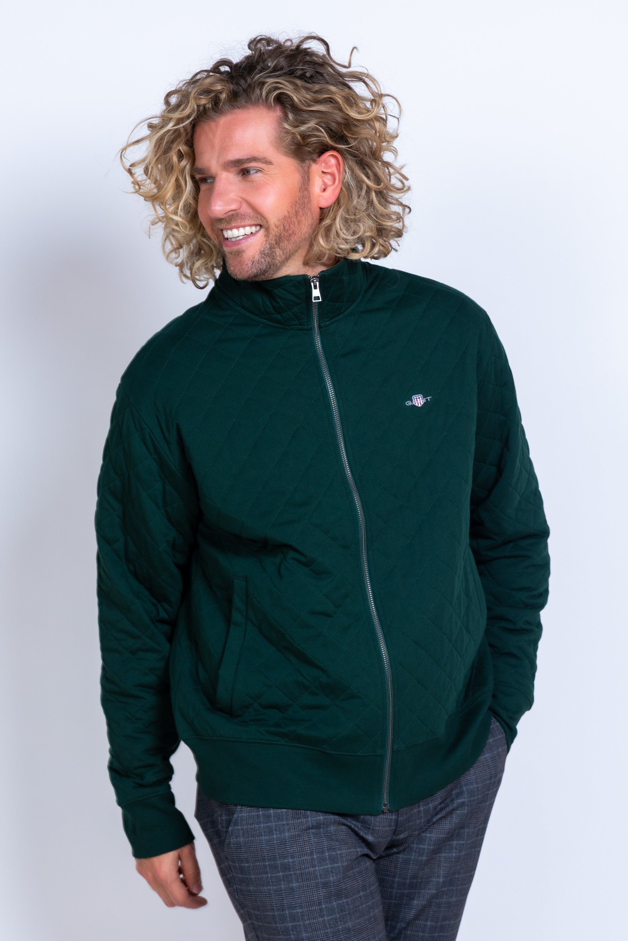 Vest met rits - Flessegroen